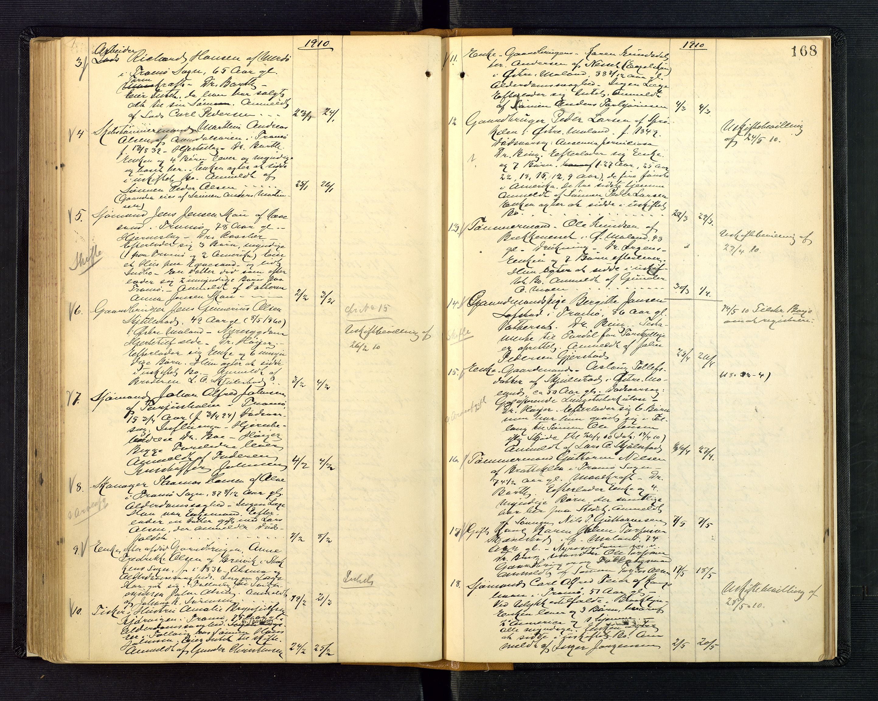 Nedenes sorenskriveri, AV/SAK-1221-0006/H/Ha/L0003: Dødsfallsprotokoll nr 3, 1890-1914, p. 168