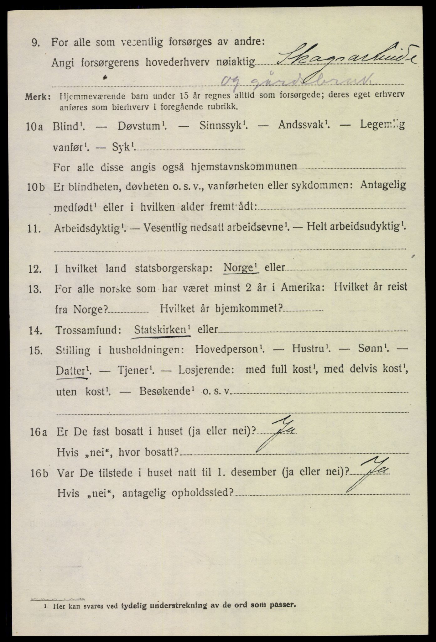 SAK, 1920 census for Tveit, 1920, p. 3201