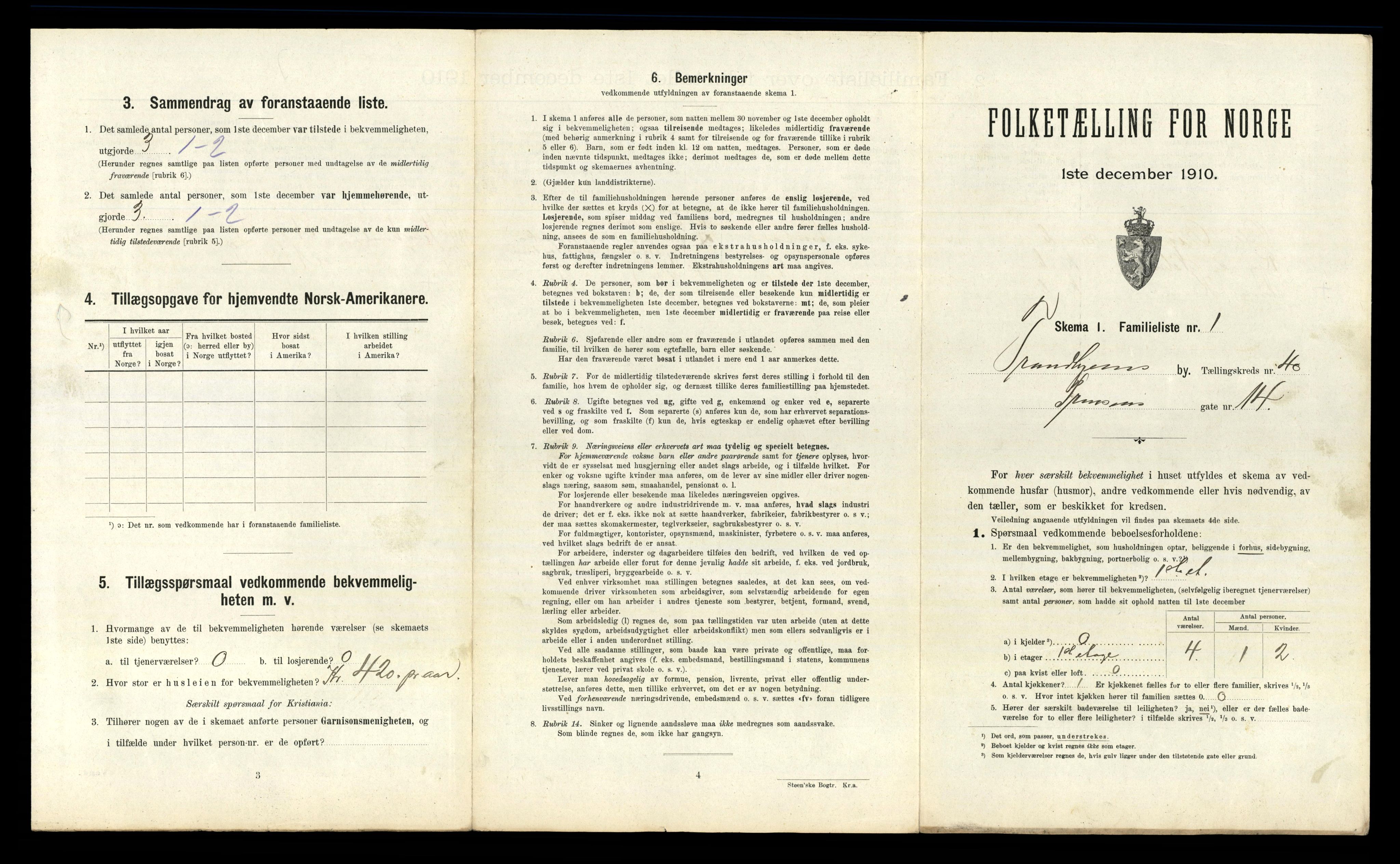 RA, 1910 census for Trondheim, 1910, p. 10699