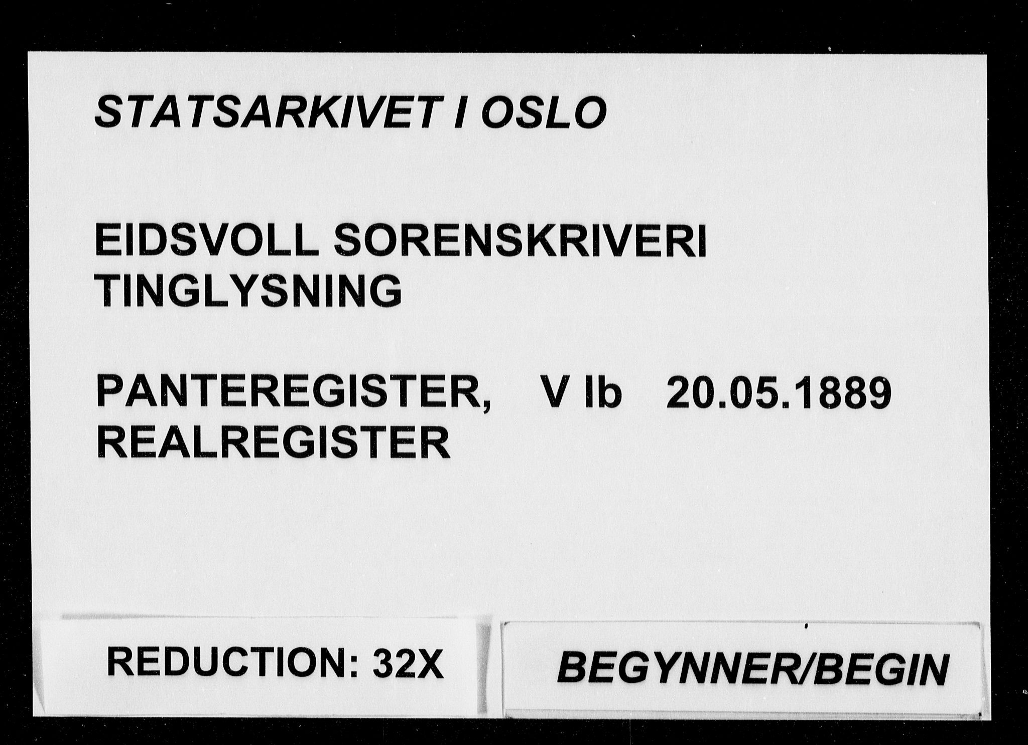 Eidsvoll tingrett, AV/SAO-A-10371/G/Ga/Gae/L0001b: Mortgage register no. V Ib