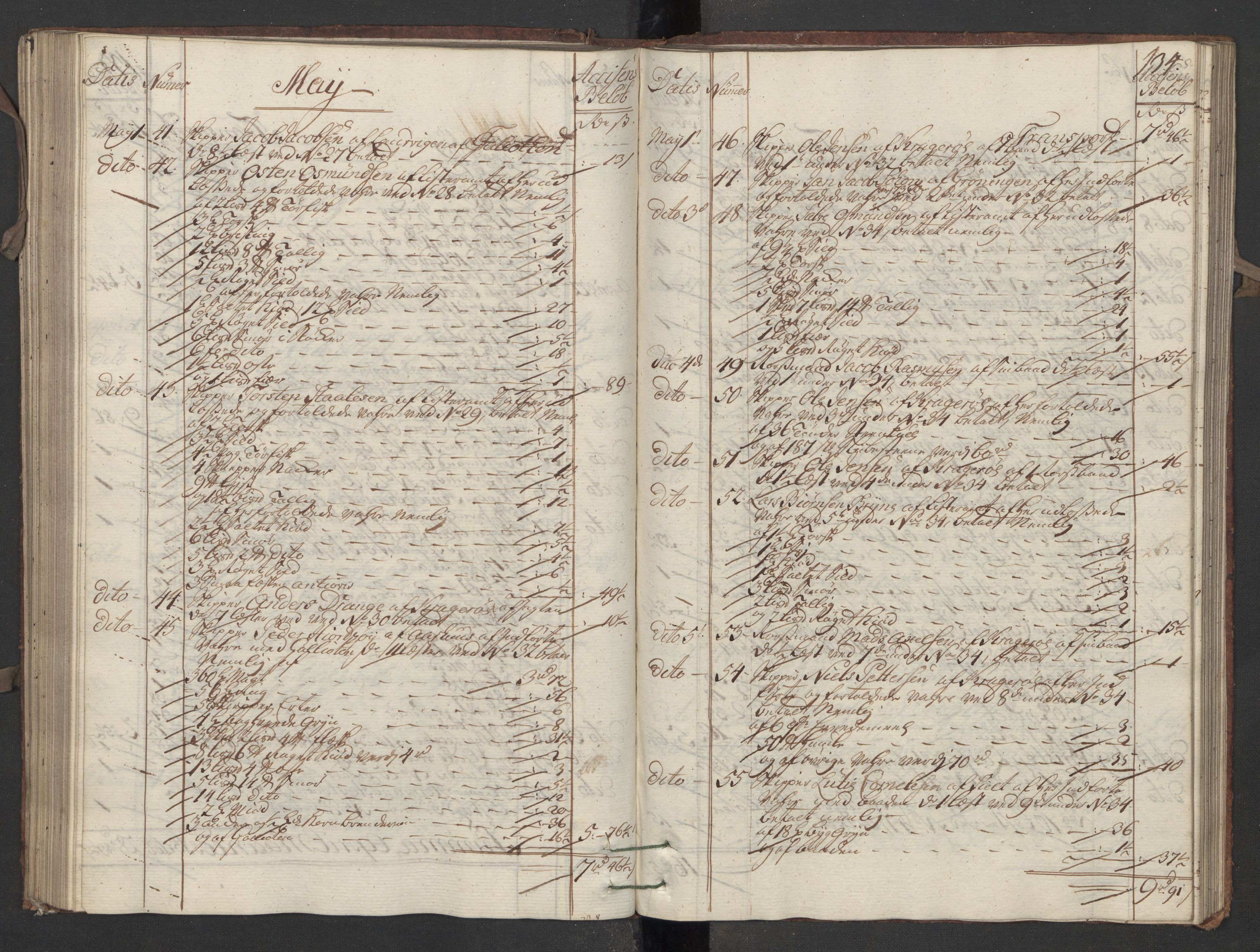 Generaltollkammeret, tollregnskaper, AV/RA-EA-5490/R13/L0020/0001: Tollregnskaper Kragerø / Inngående hovedtollbok, 1756, p. 133b-134a