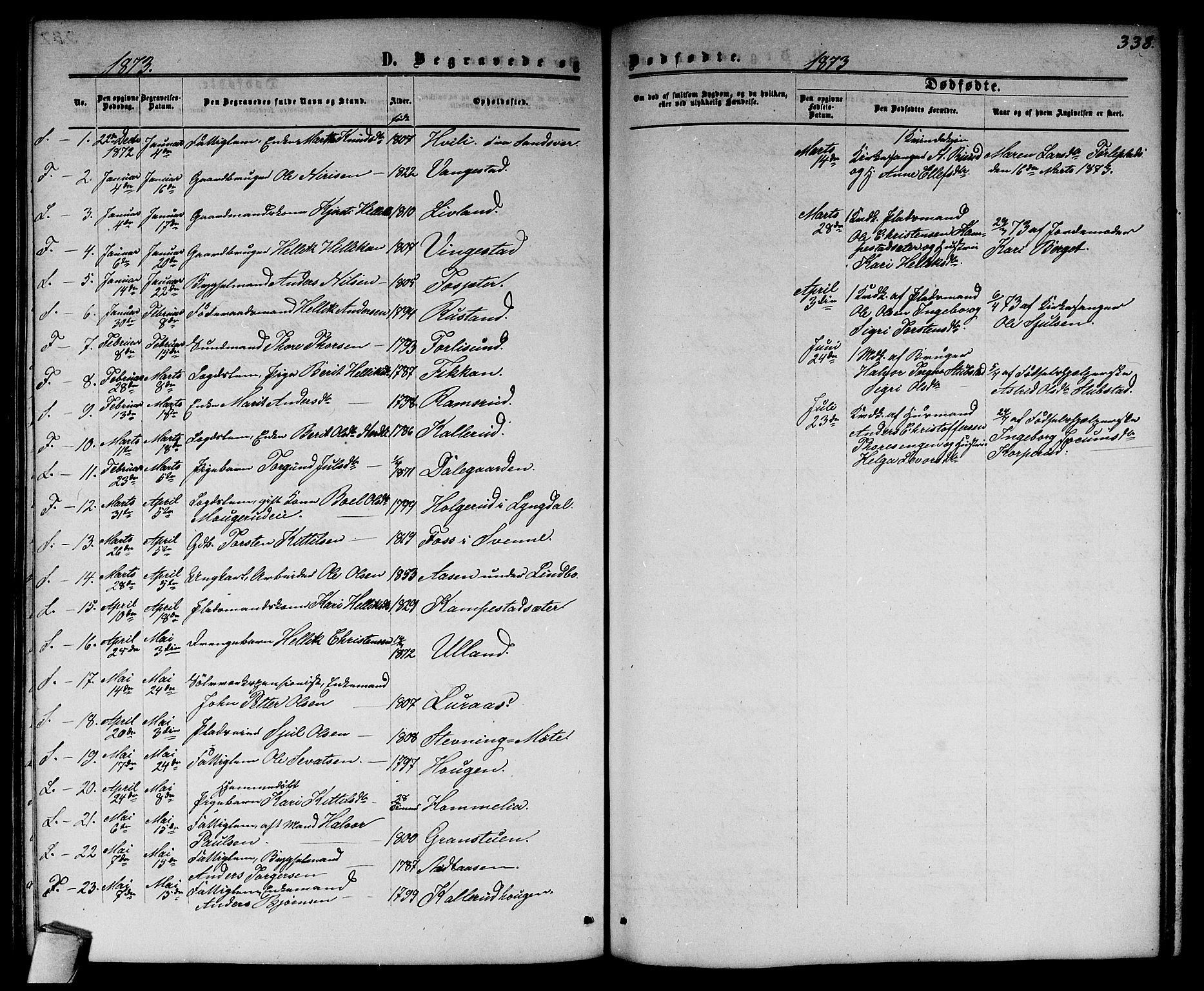 Flesberg kirkebøker, SAKO/A-18/G/Ga/L0003: Parish register (copy) no. I 3, 1861-1889, p. 338