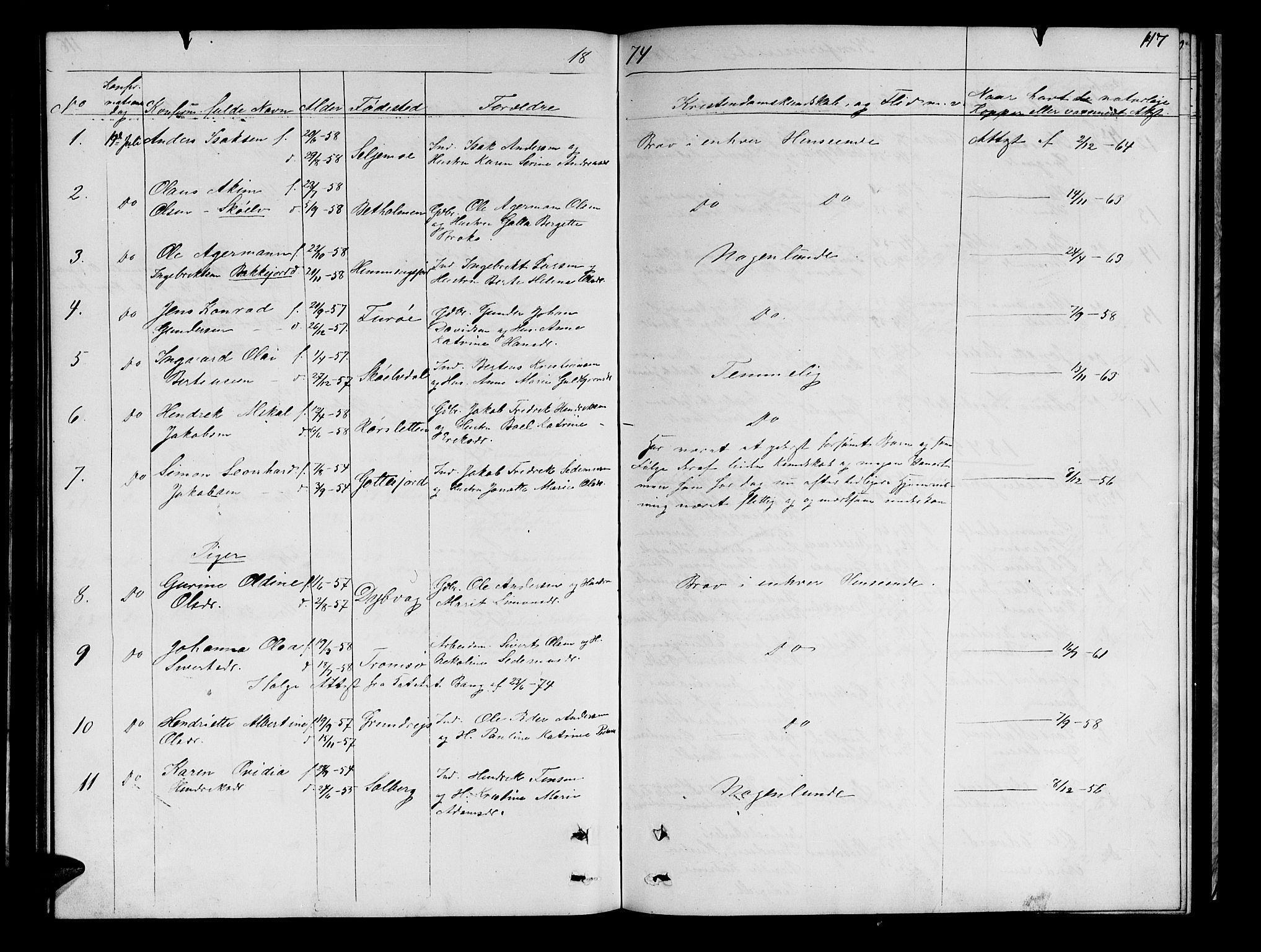 Tranøy sokneprestkontor, AV/SATØ-S-1313/I/Ia/Iab/L0021klokker: Parish register (copy) no. 21, 1861-1886, p. 117