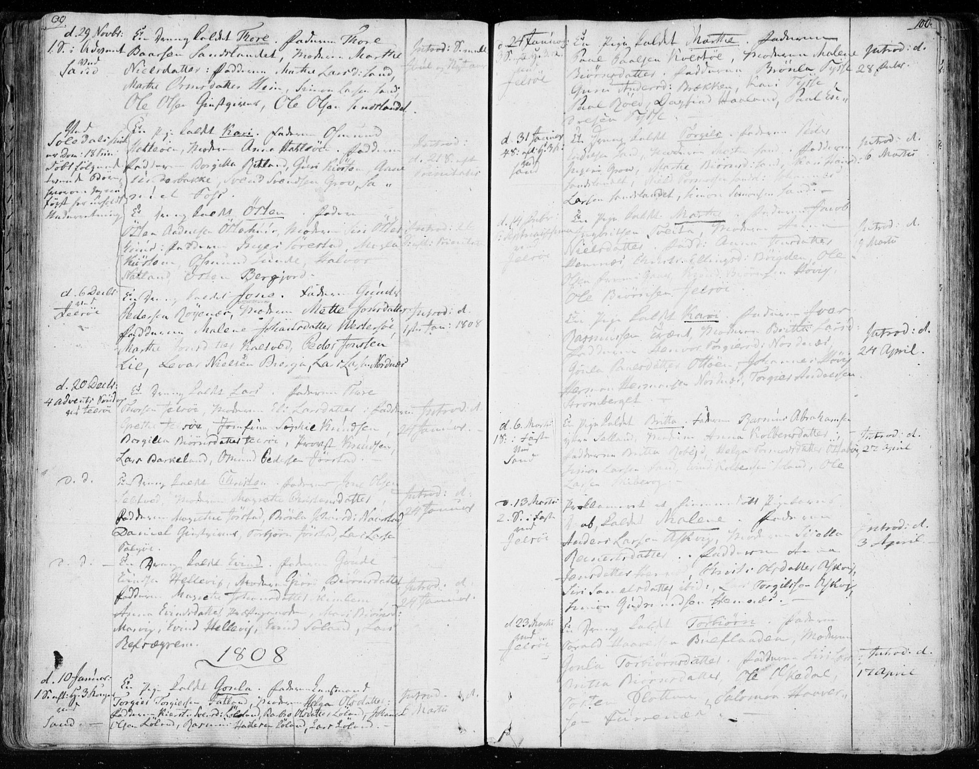 Jelsa sokneprestkontor, SAST/A-101842/01/IV: Parish register (official) no. A 4, 1796-1816, p. 99-100