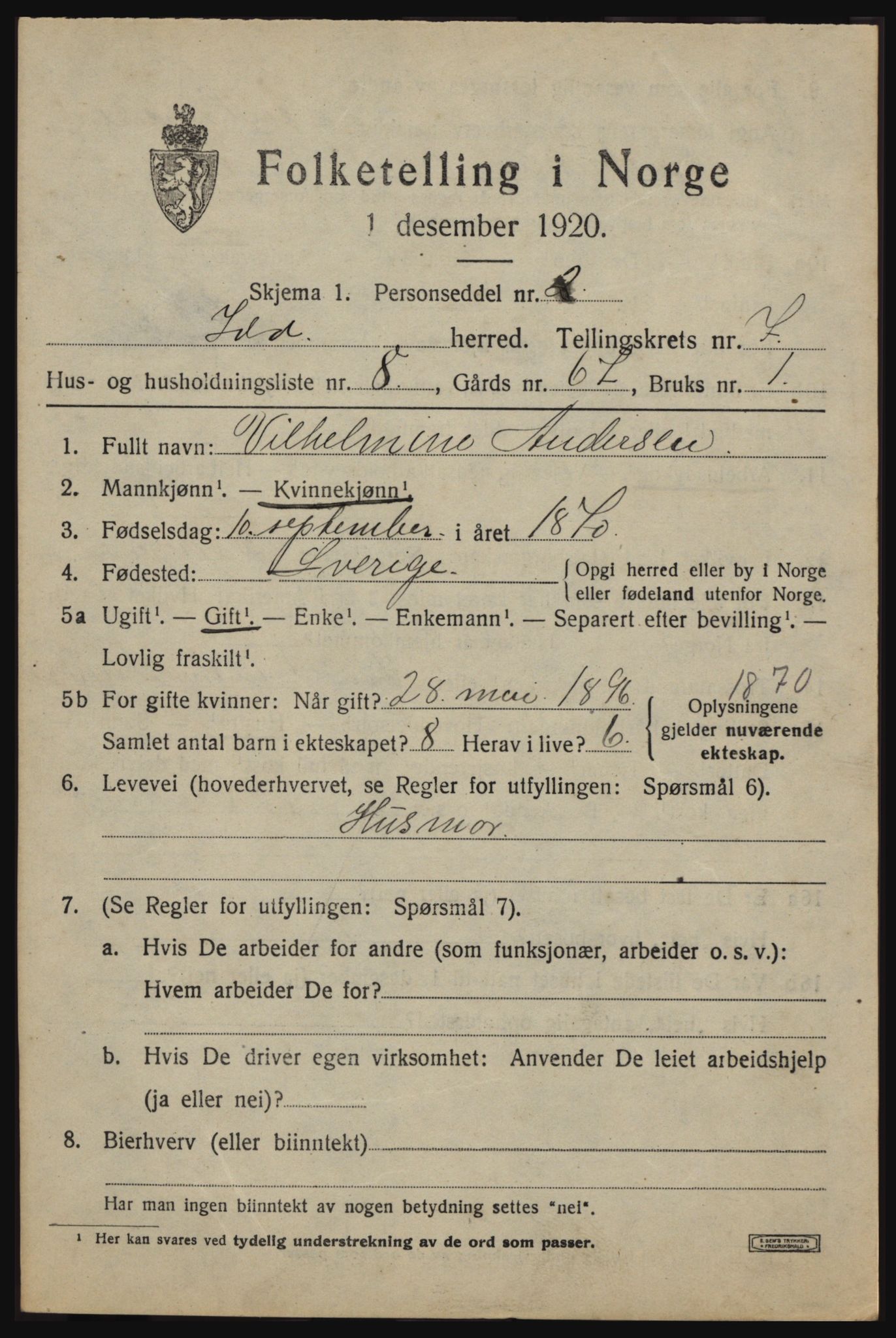 SAO, 1920 census for Idd, 1920, p. 8715