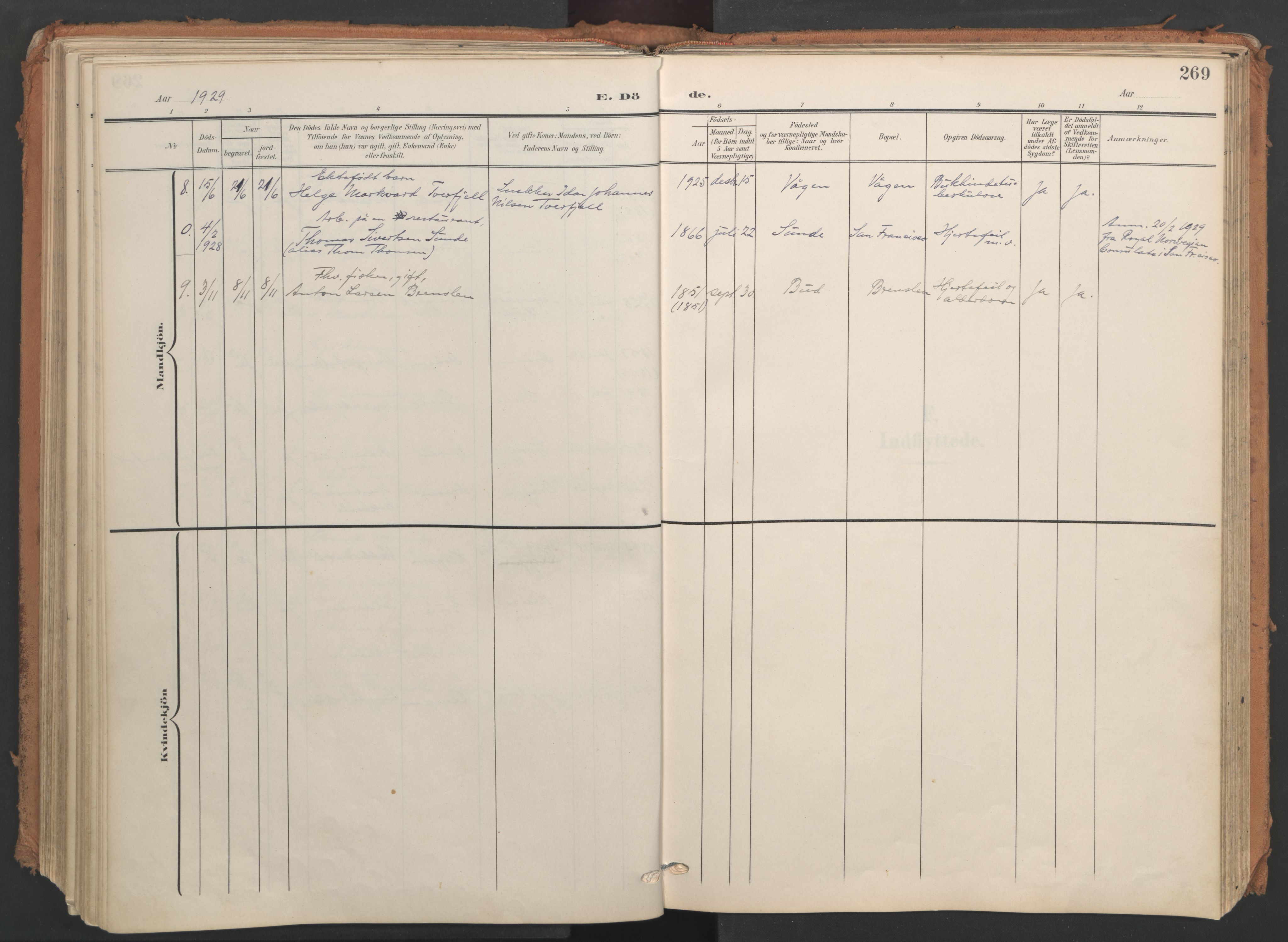 Ministerialprotokoller, klokkerbøker og fødselsregistre - Møre og Romsdal, AV/SAT-A-1454/566/L0771: Parish register (official) no. 566A10, 1904-1929, p. 269