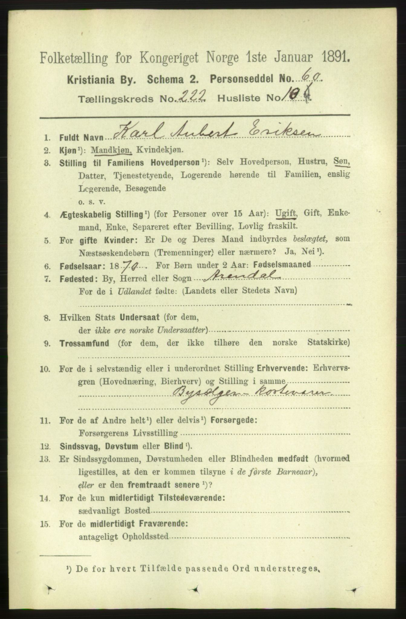 RA, 1891 census for 0301 Kristiania, 1891, p. 133459