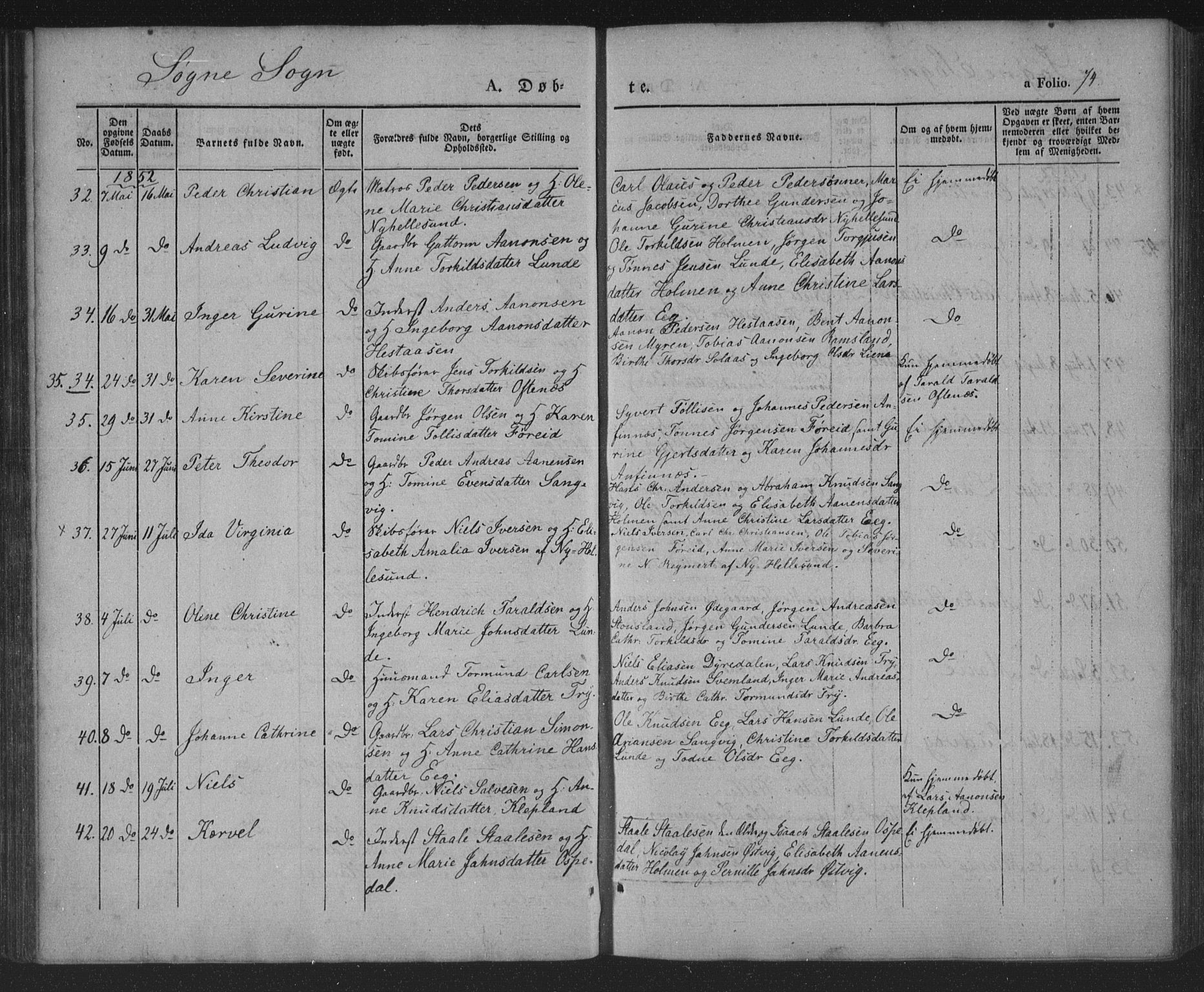 Søgne sokneprestkontor, AV/SAK-1111-0037/F/Fa/Fab/L0009: Parish register (official) no. A 9, 1838-1853, p. 74