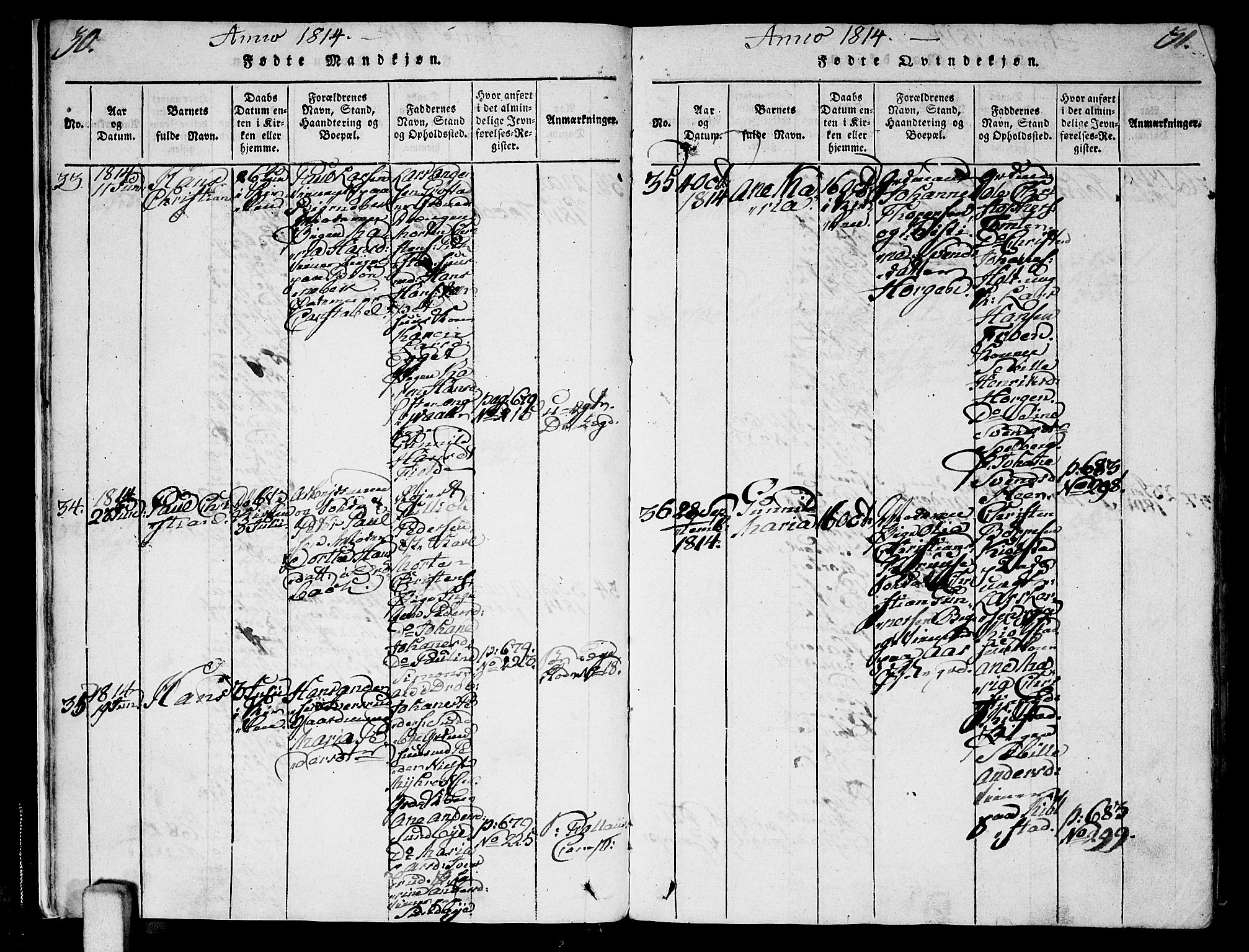 Ås prestekontor Kirkebøker, AV/SAO-A-10894/F/Fa/L0003: Parish register (official) no. I 3, 1814-1818, p. 30-31