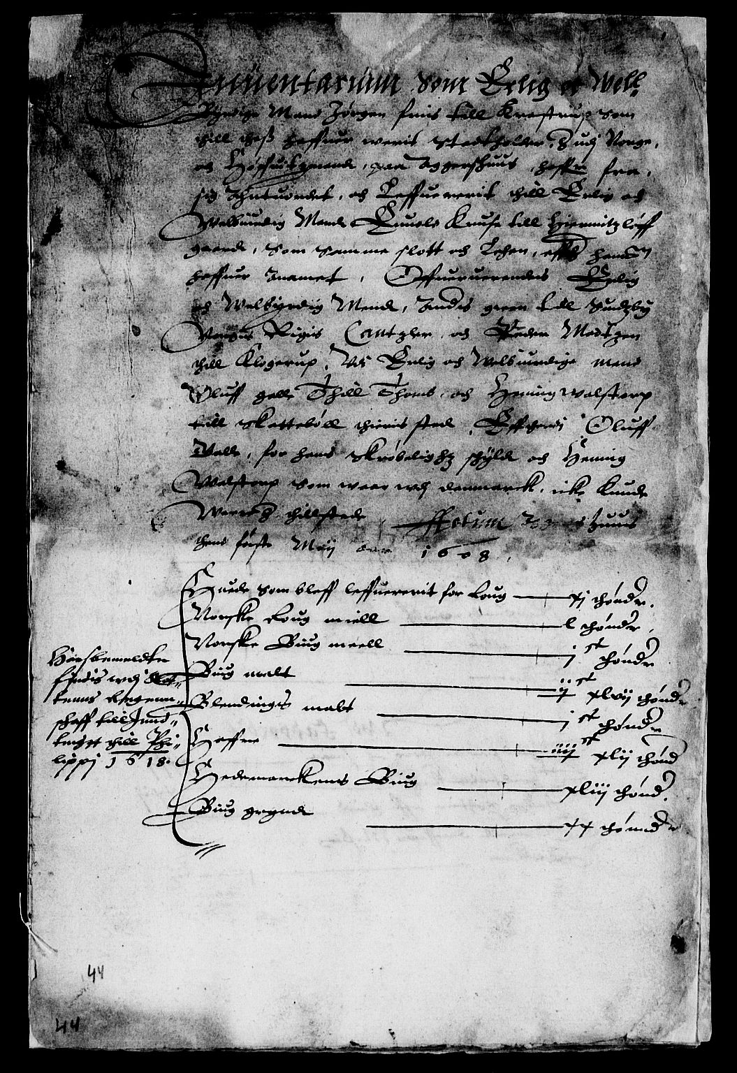 Rentekammeret inntil 1814, Reviderte regnskaper, Lensregnskaper, AV/RA-EA-5023/R/Rb/Rba/L0043: Akershus len, 1608-1618