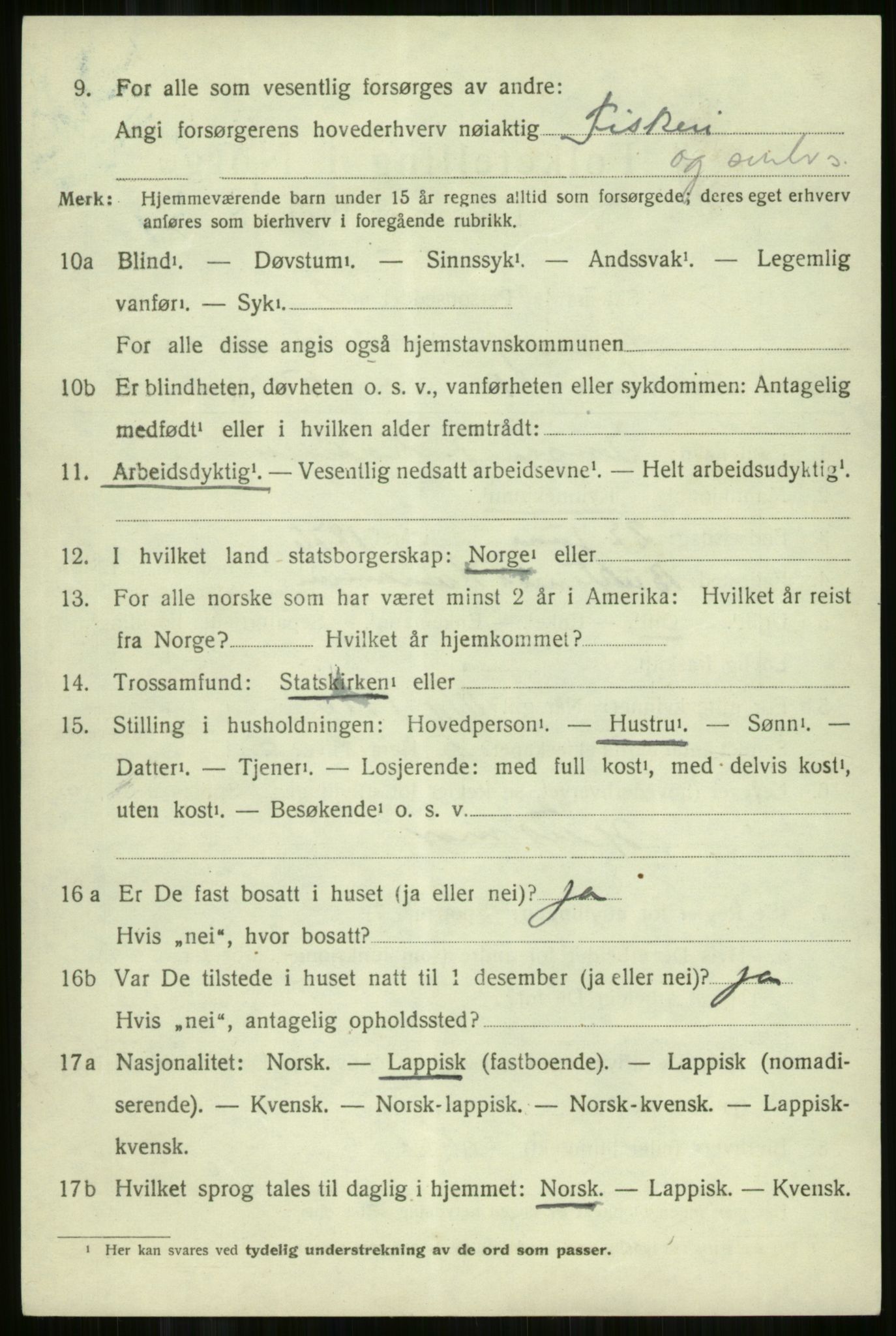 SATØ, 1920 census for Skjervøy, 1920, p. 8394