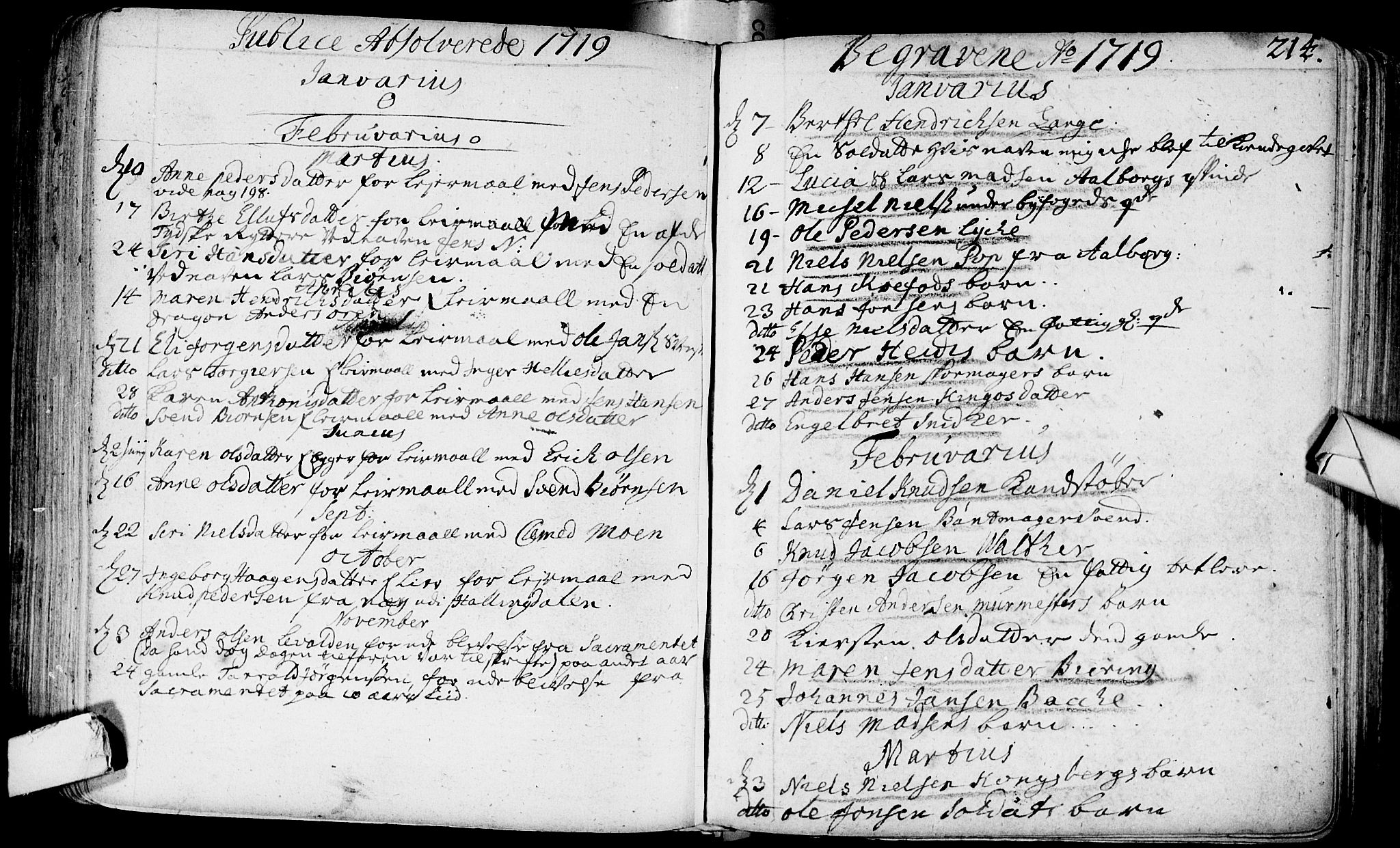 Bragernes kirkebøker, SAKO/A-6/F/Fa/L0003: Parish register (official) no. I 3, 1706-1734, p. 214
