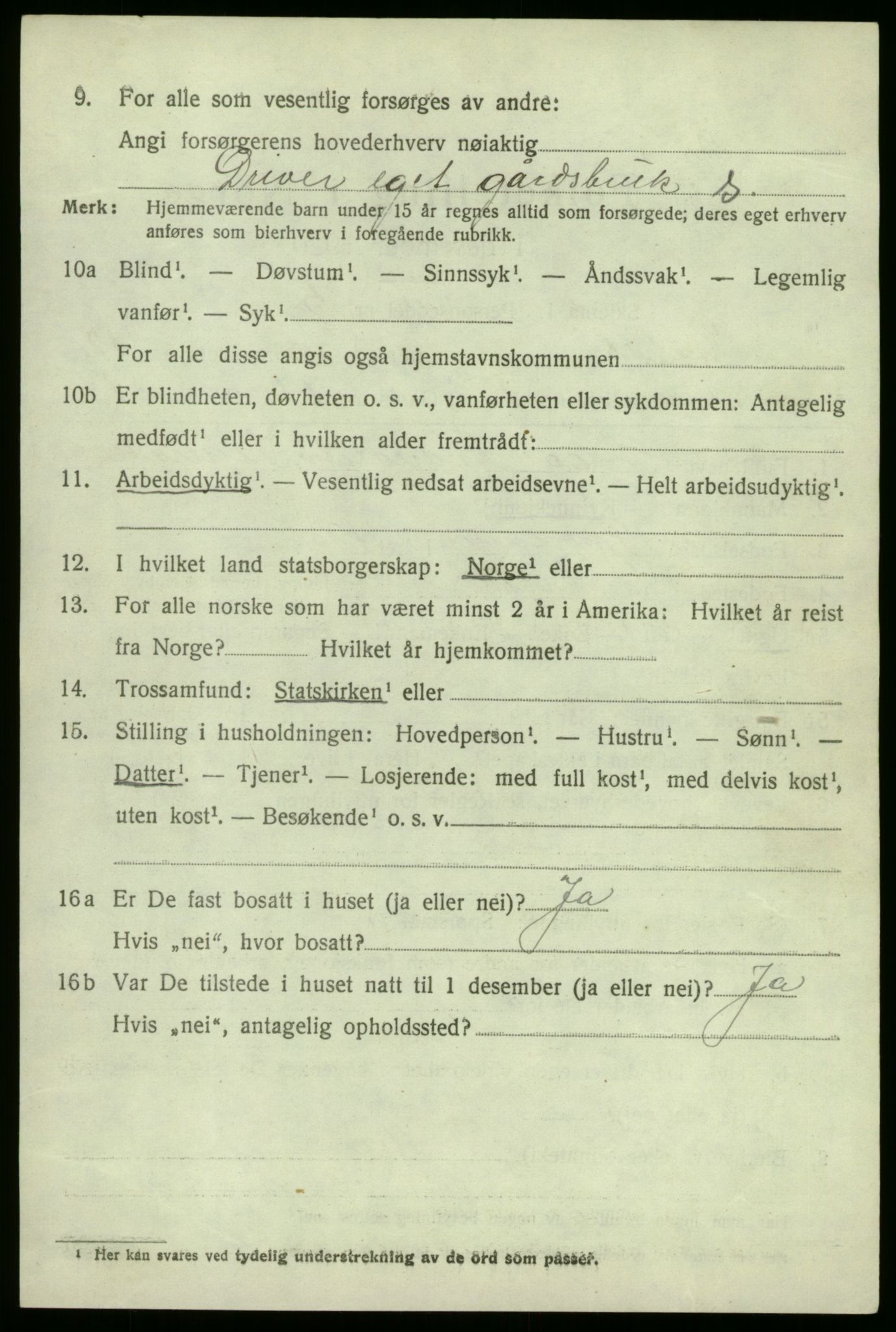 SAB, 1920 census for Kyrkjebø, 1920, p. 5866