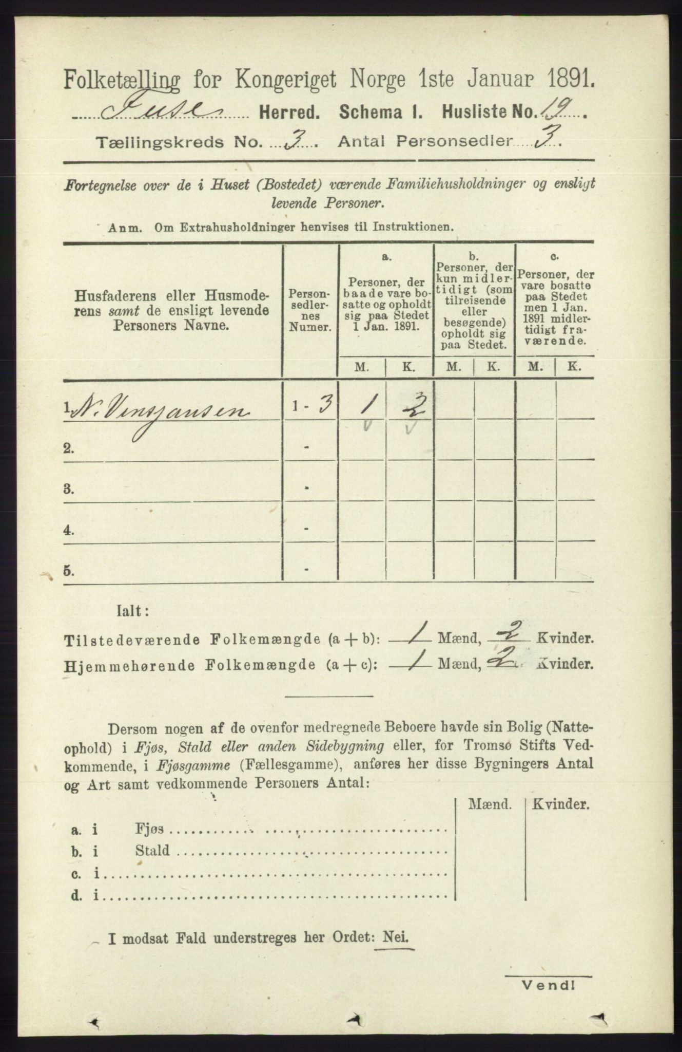 RA, 1891 census for 1241 Fusa, 1891, p. 505