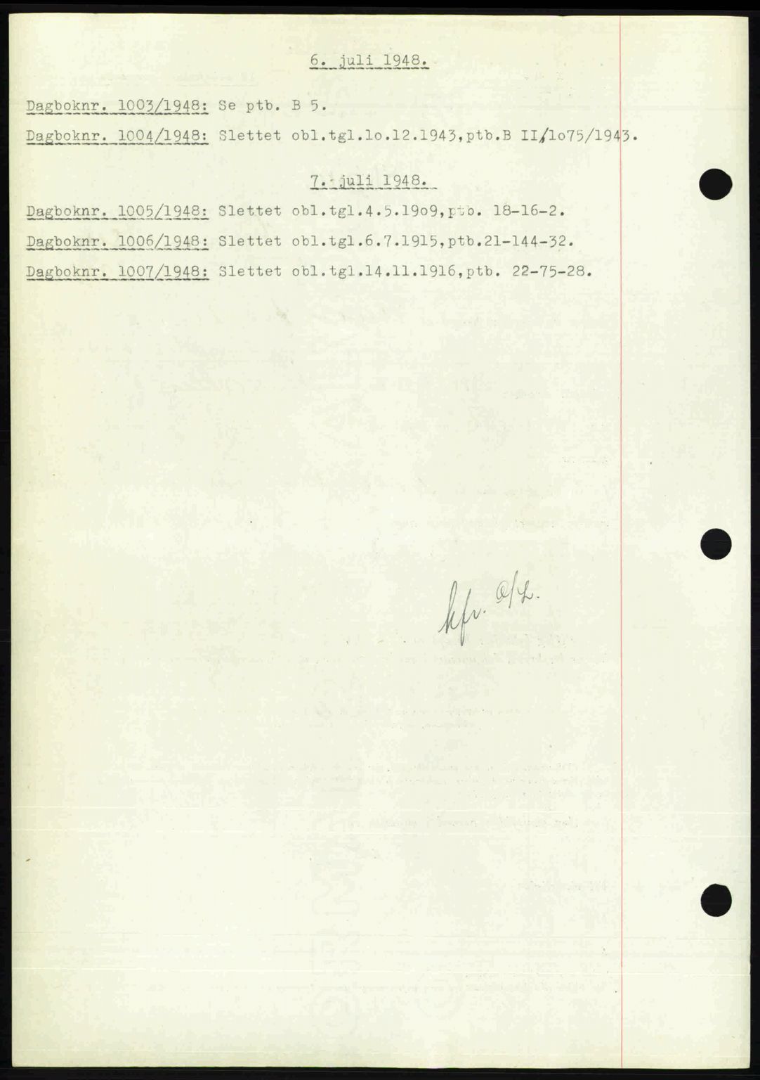 Nedenes sorenskriveri, AV/SAK-1221-0006/G/Gb/Gba/L0059: Mortgage book no. A11, 1948-1948, Diary no: : 1003/1948