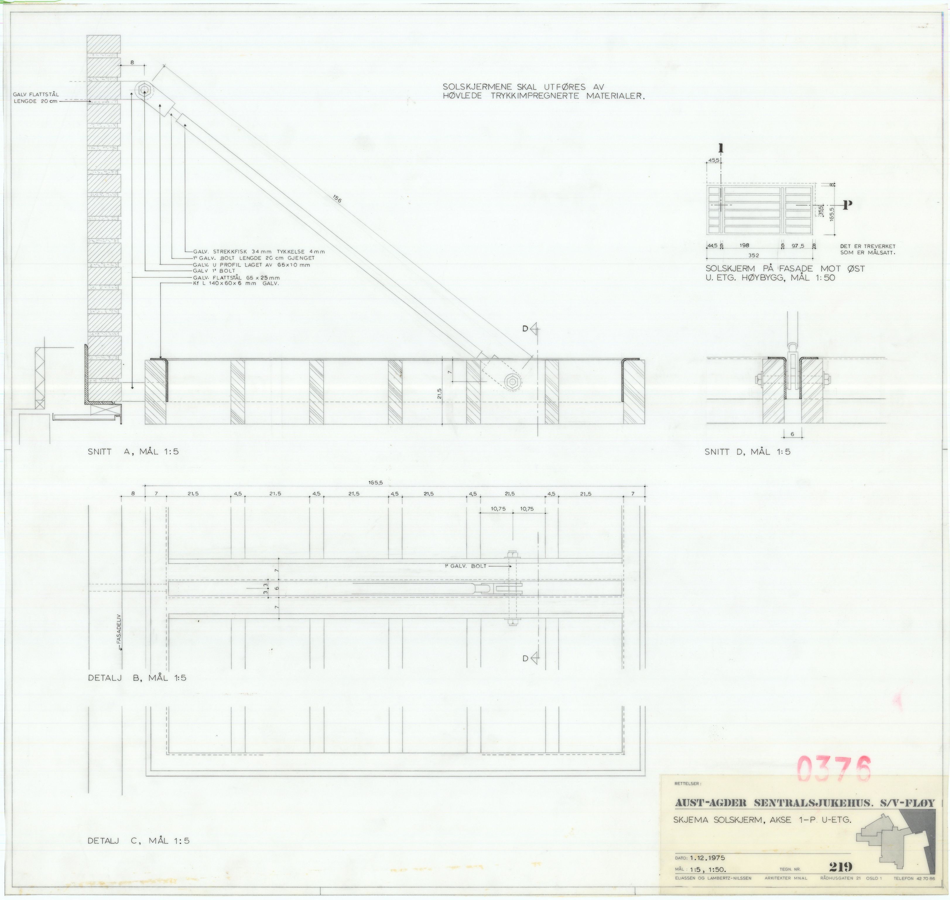 Eliassen og Lambertz-Nilssen Arkitekter, AAKS/PA-2983/T/T03/L0004: Tegningskogger 376, 1974-1978, p. 20