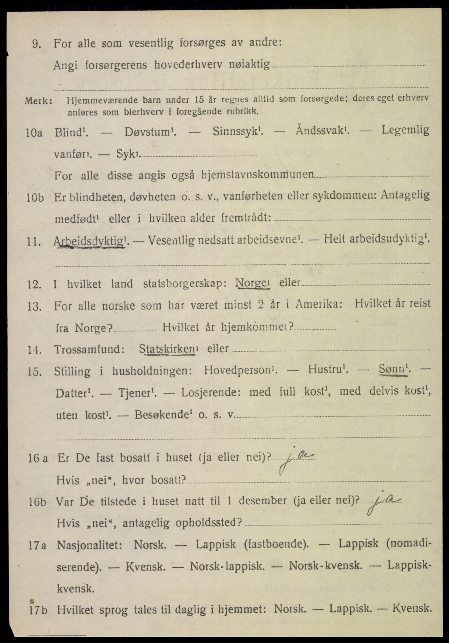 SAT, 1920 census for Vefsn, 1920, p. 2022