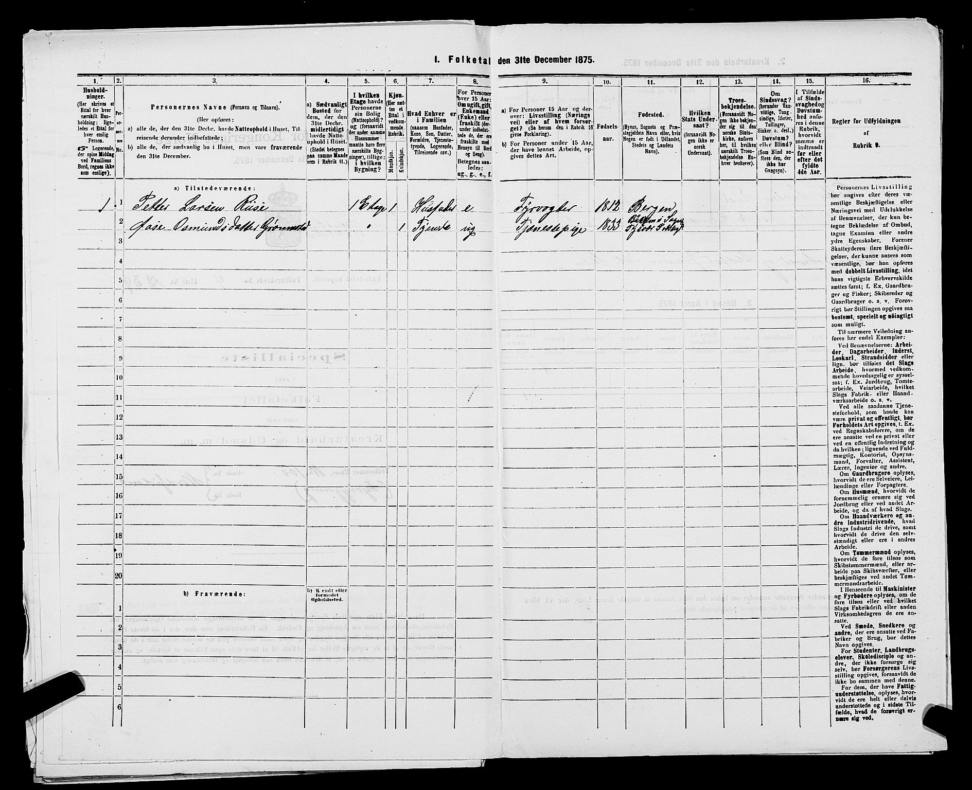 SAST, 1875 census for 1105B Avaldsnes/Kopervik, 1875, p. 77