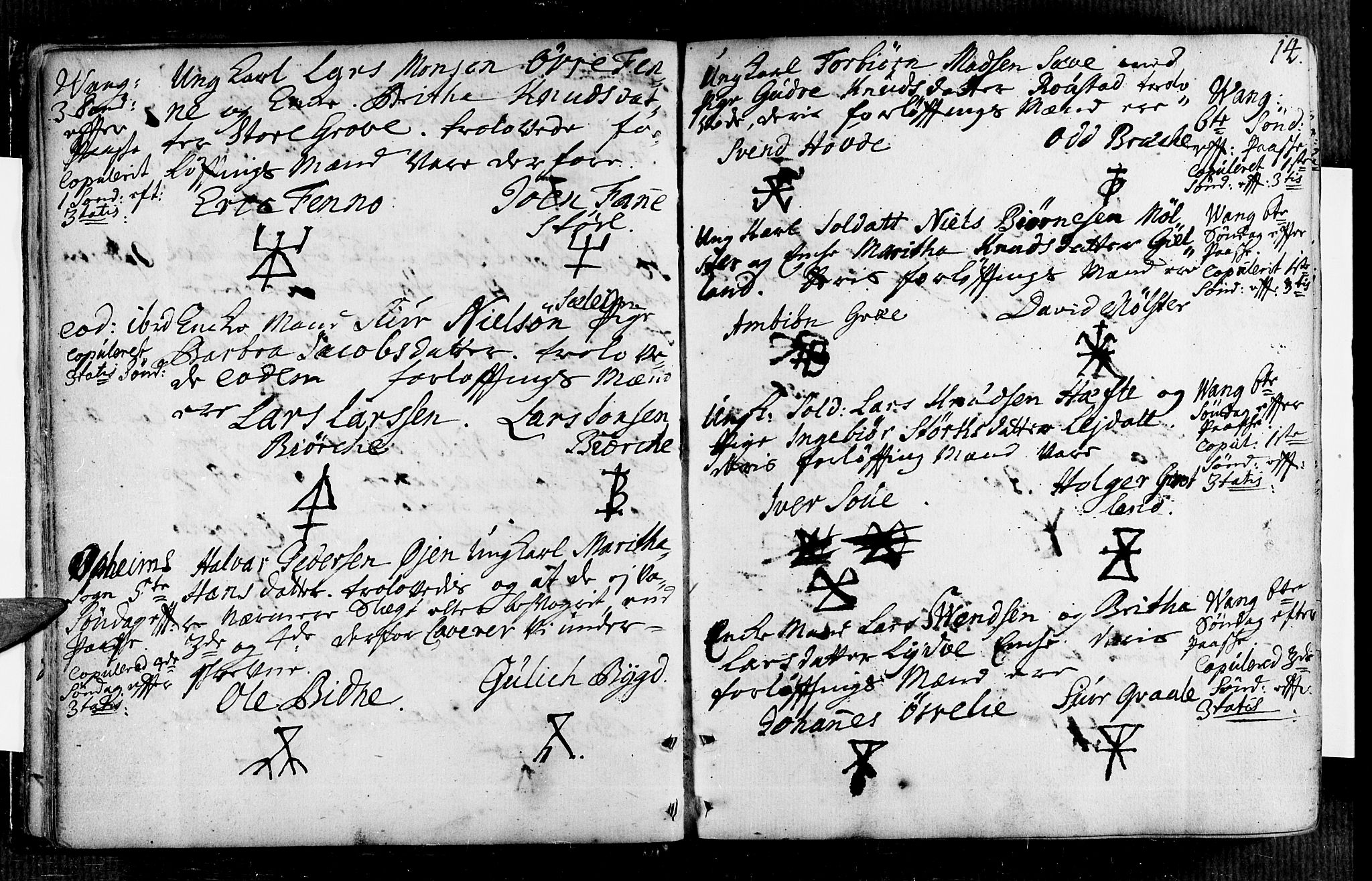 Voss sokneprestembete, AV/SAB-A-79001/H/Haa: Parish register (official) no. A 7, 1731-1773, p. 14