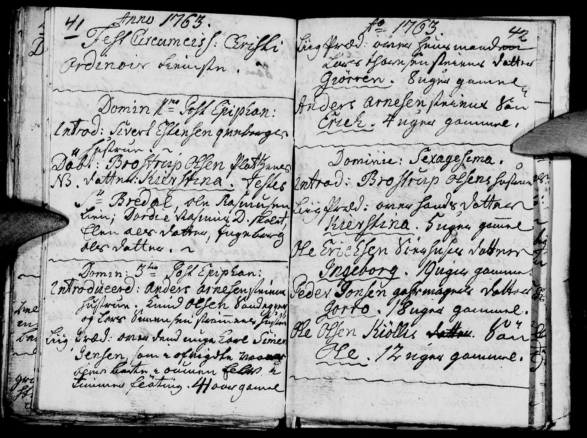 Tynset prestekontor, SAH/PREST-058/H/Ha/Haa/L0004: Parish register (official) no. 4, 1761-1763, p. 41-42