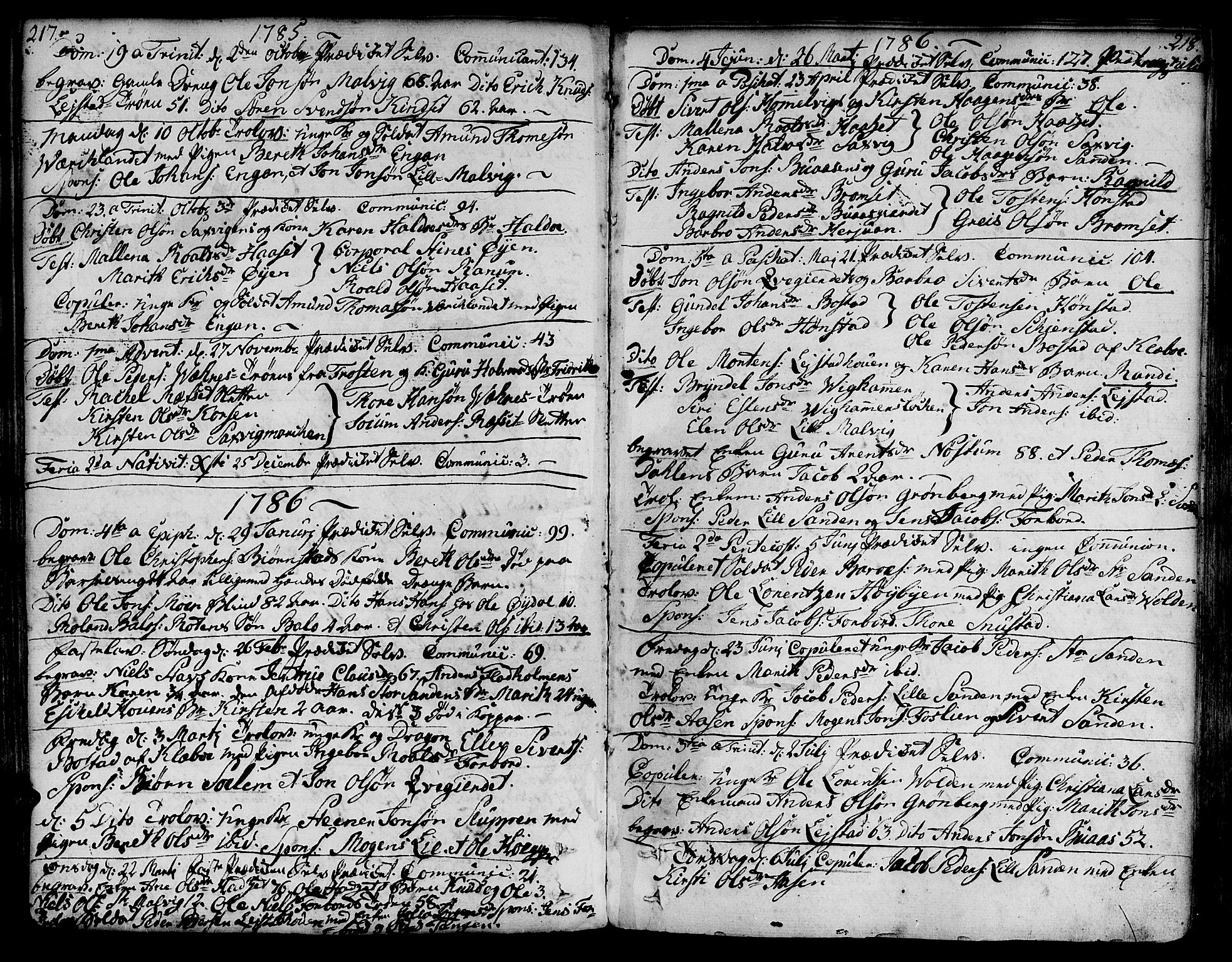 Ministerialprotokoller, klokkerbøker og fødselsregistre - Sør-Trøndelag, SAT/A-1456/606/L0281: Parish register (official) no. 606A02 /2, 1781-1817, p. 217-218