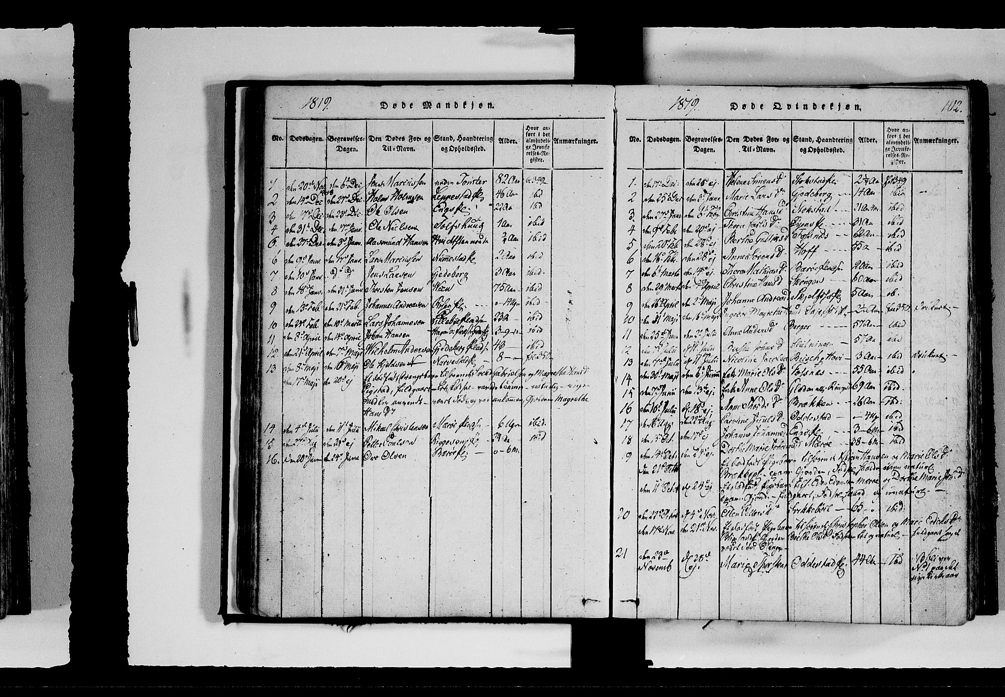 Hobøl prestekontor Kirkebøker, AV/SAO-A-2002/F/Fa/L0002: Parish register (official) no. I 2, 1814-1841, p. 102