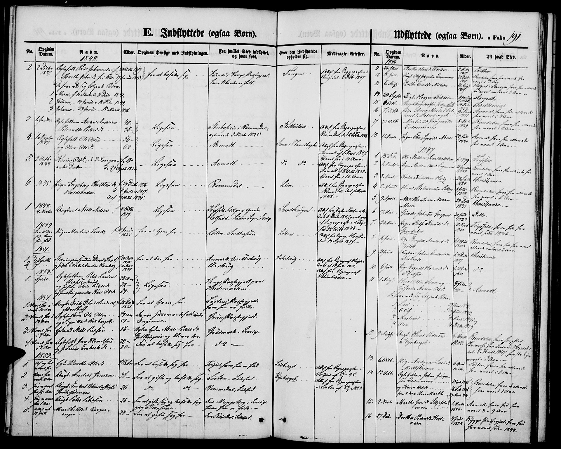 Elverum prestekontor, SAH/PREST-044/H/Ha/Hab/L0002: Parish register (copy) no. 2, 1845-1855, p. 191