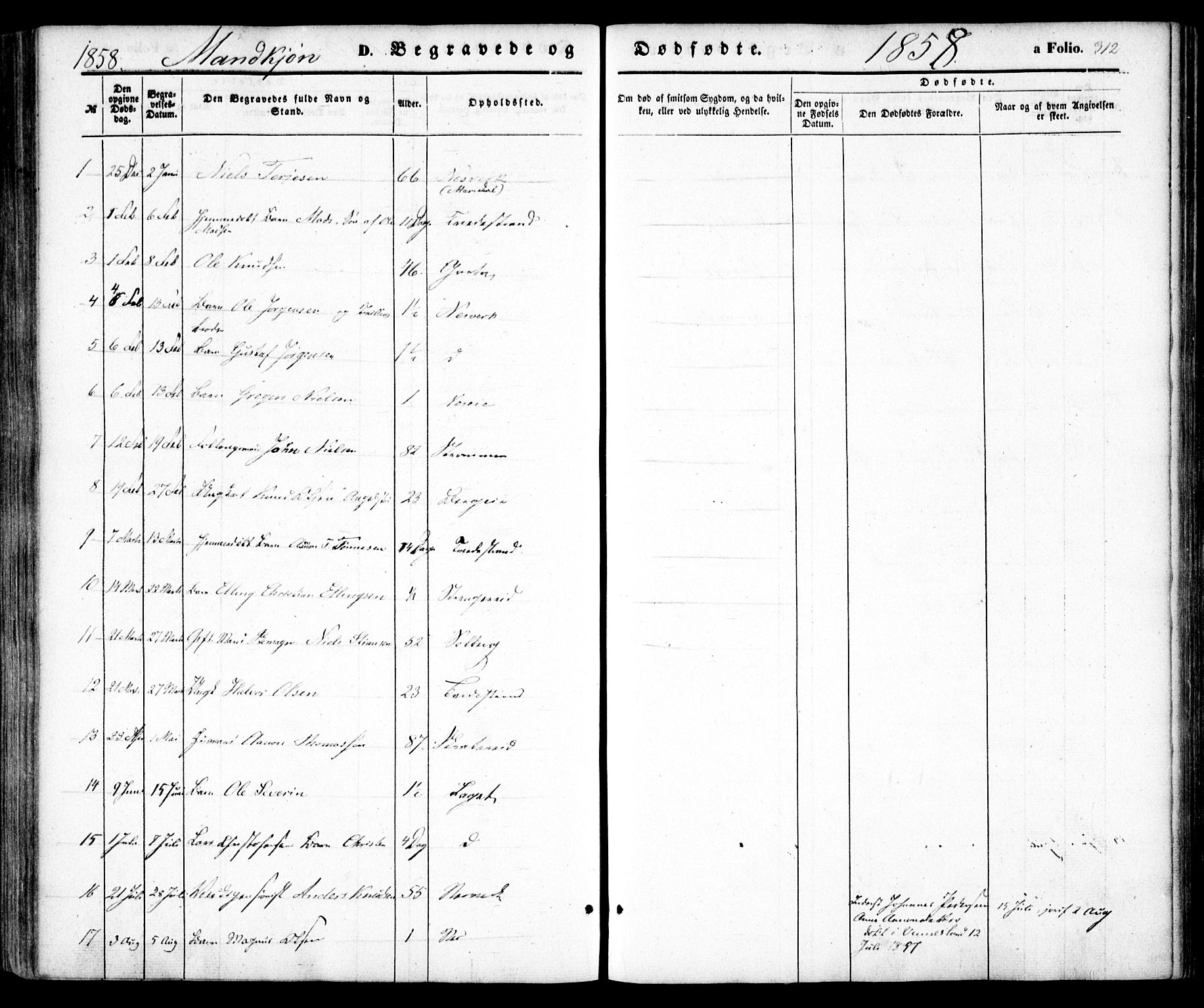 Holt sokneprestkontor, AV/SAK-1111-0021/F/Fa/L0008: Parish register (official) no. A 8, 1849-1860, p. 312