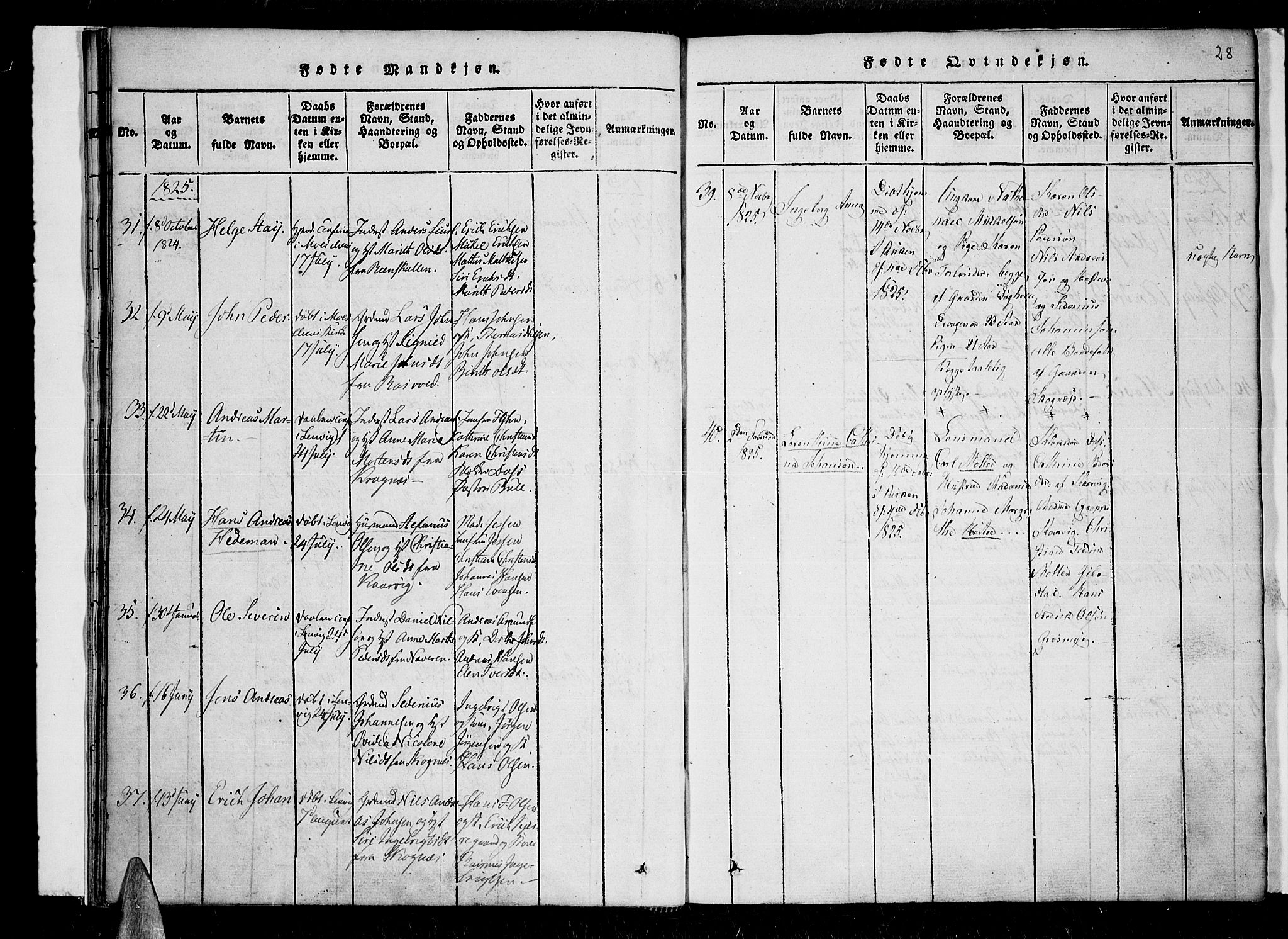 Lenvik sokneprestembete, AV/SATØ-S-1310/H/Ha/Haa/L0003kirke: Parish register (official) no. 3, 1820-1831, p. 28