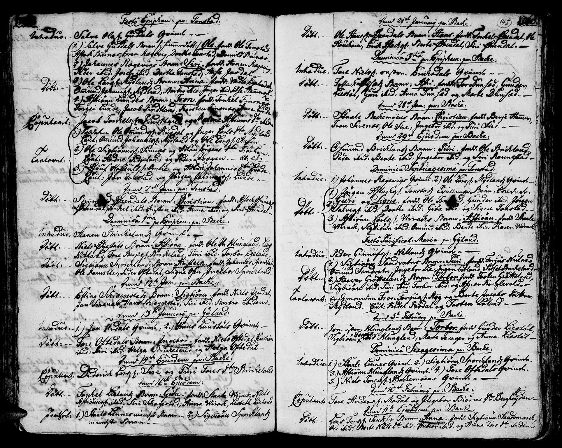 Bakke sokneprestkontor, AV/SAK-1111-0002/F/Fa/Faa/L0001: Parish register (official) no. A 1, 1741-1780, p. 145