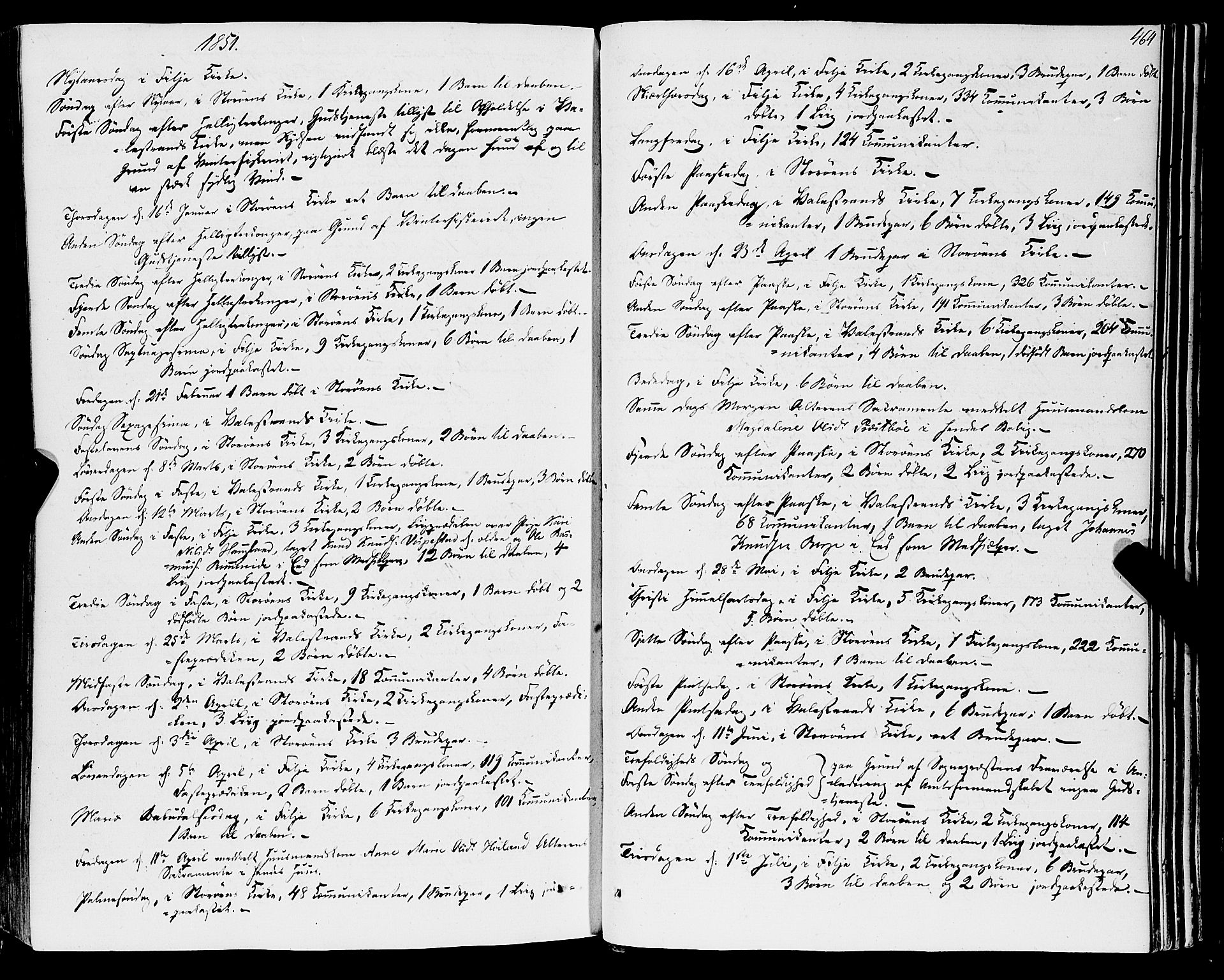 Stord sokneprestembete, SAB/A-78201/H/Haa: Parish register (official) no. A 7, 1841-1861, p. 464