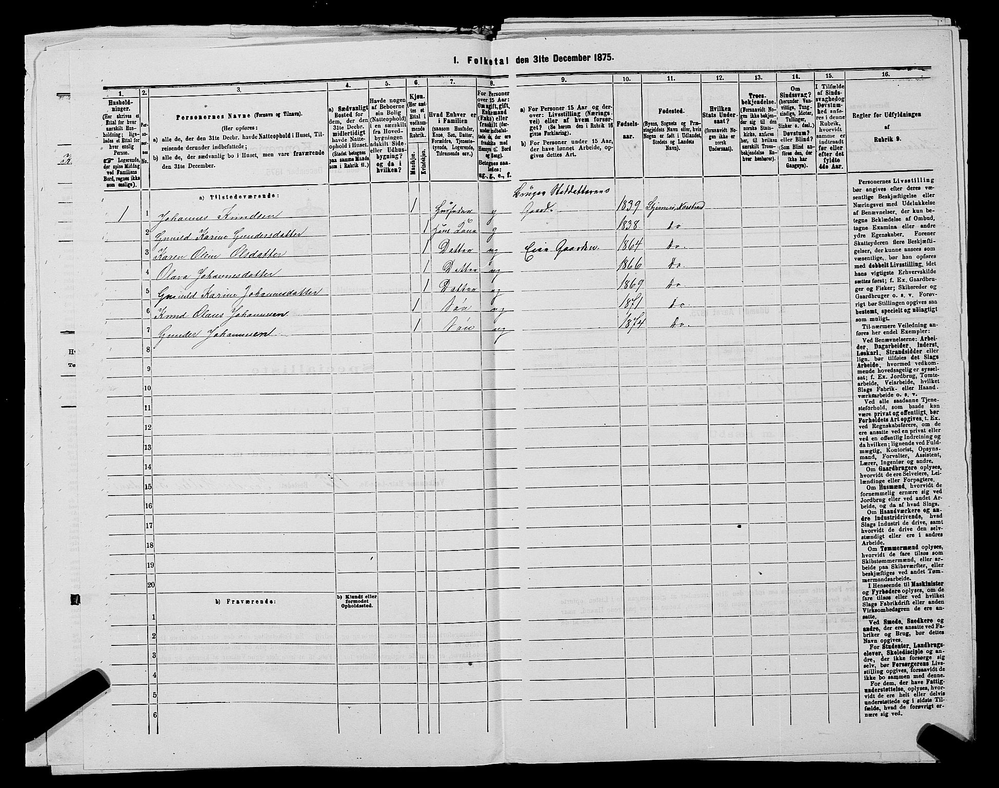 SAST, 1875 census for 1139P Nedstrand, 1875, p. 784