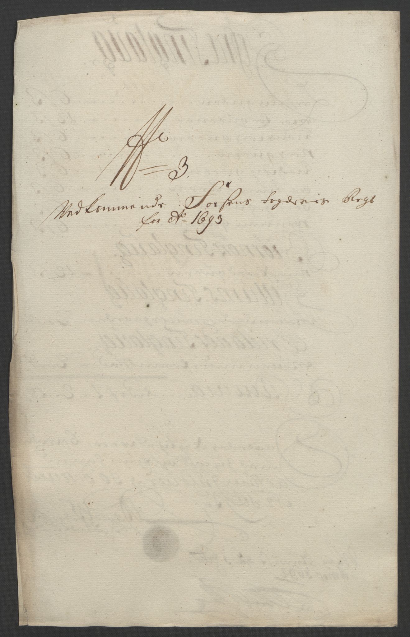 Rentekammeret inntil 1814, Reviderte regnskaper, Fogderegnskap, RA/EA-4092/R57/L3849: Fogderegnskap Fosen, 1692-1693, p. 450