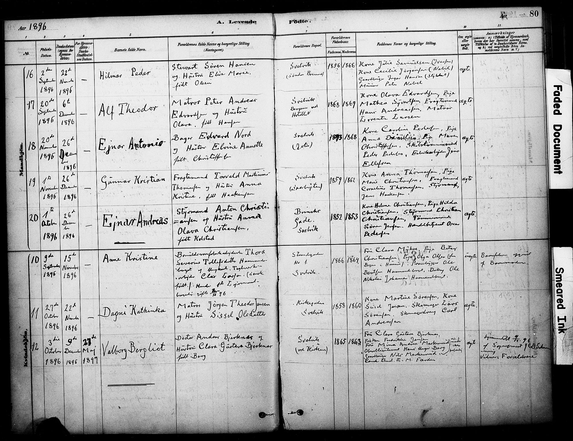 Strømm kirkebøker, SAKO/A-322/F/Fb/L0001: Parish register (official) no. II 1, 1878-1899, p. 80