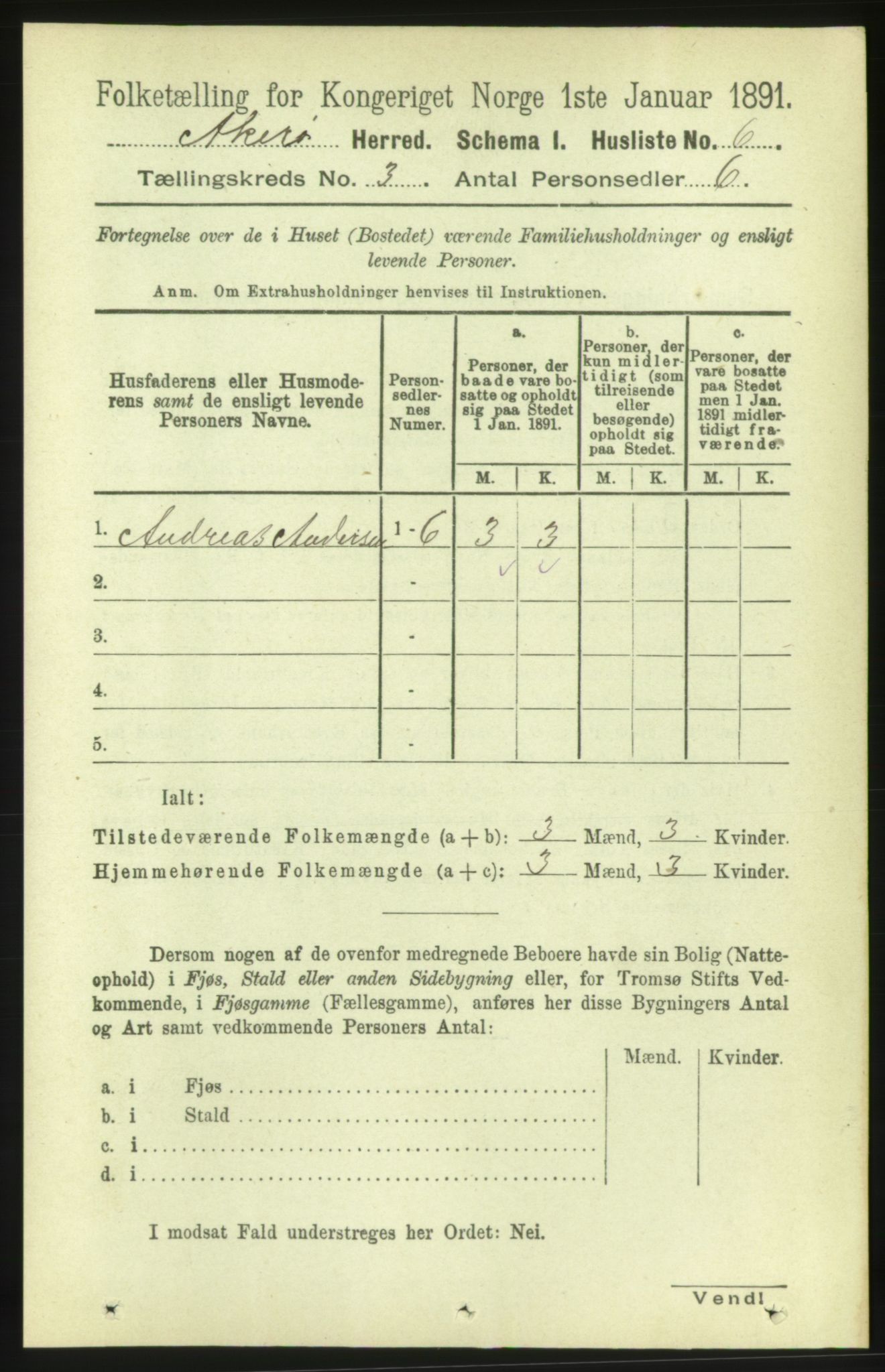 RA, 1891 census for 1545 Aukra, 1891, p. 1258