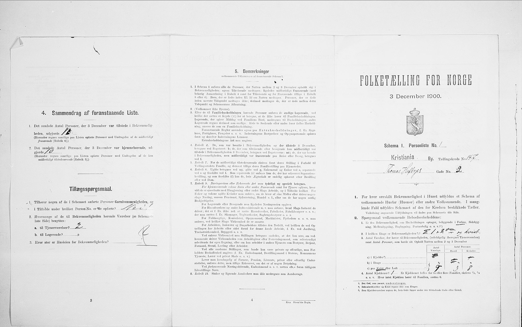 SAO, 1900 census for Kristiania, 1900, p. 97407