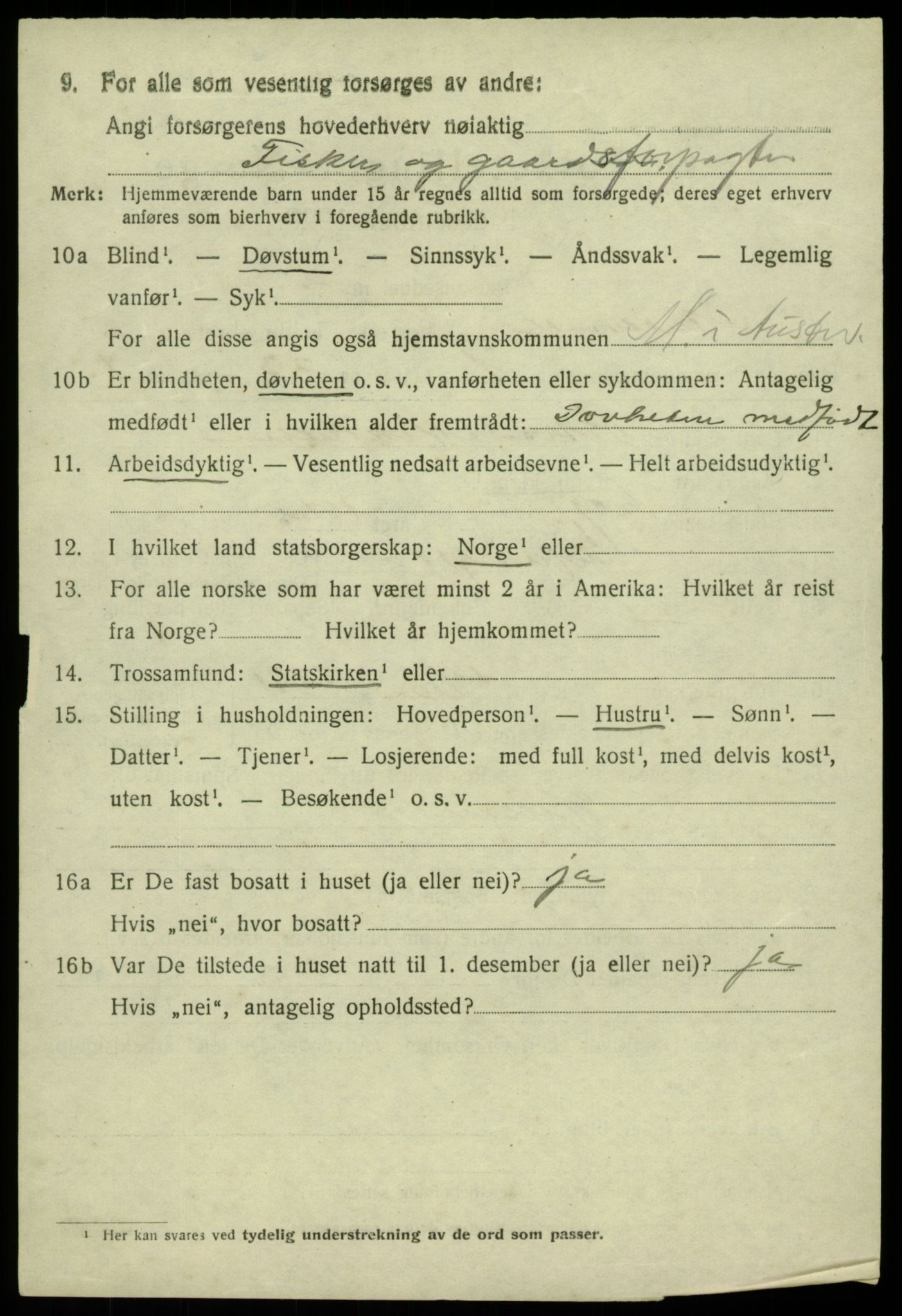 SAB, 1920 census for Austevoll, 1920, p. 2959