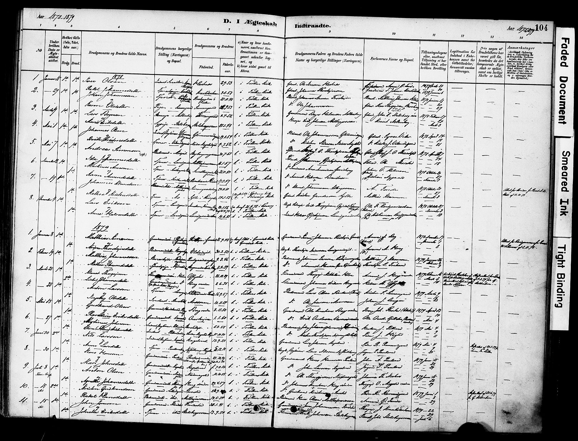 Øyer prestekontor, SAH/PREST-084/H/Ha/Haa/L0009: Parish register (official) no. 9, 1878-1893, p. 104