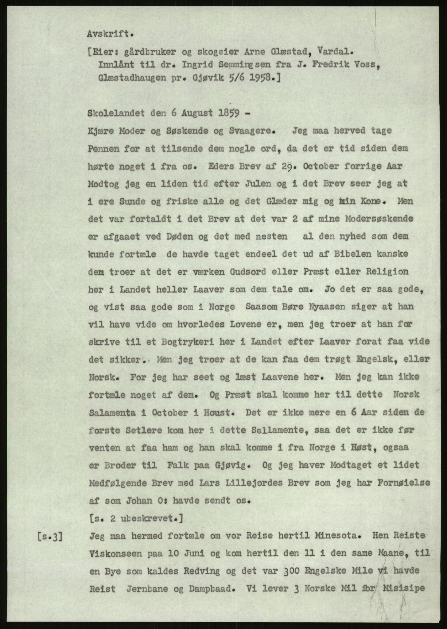 Samlinger til kildeutgivelse, Amerikabrevene, AV/RA-EA-4057/F/L0011: Innlån fra Oppland: Bræin - Knudsen, 1838-1914, p. 447