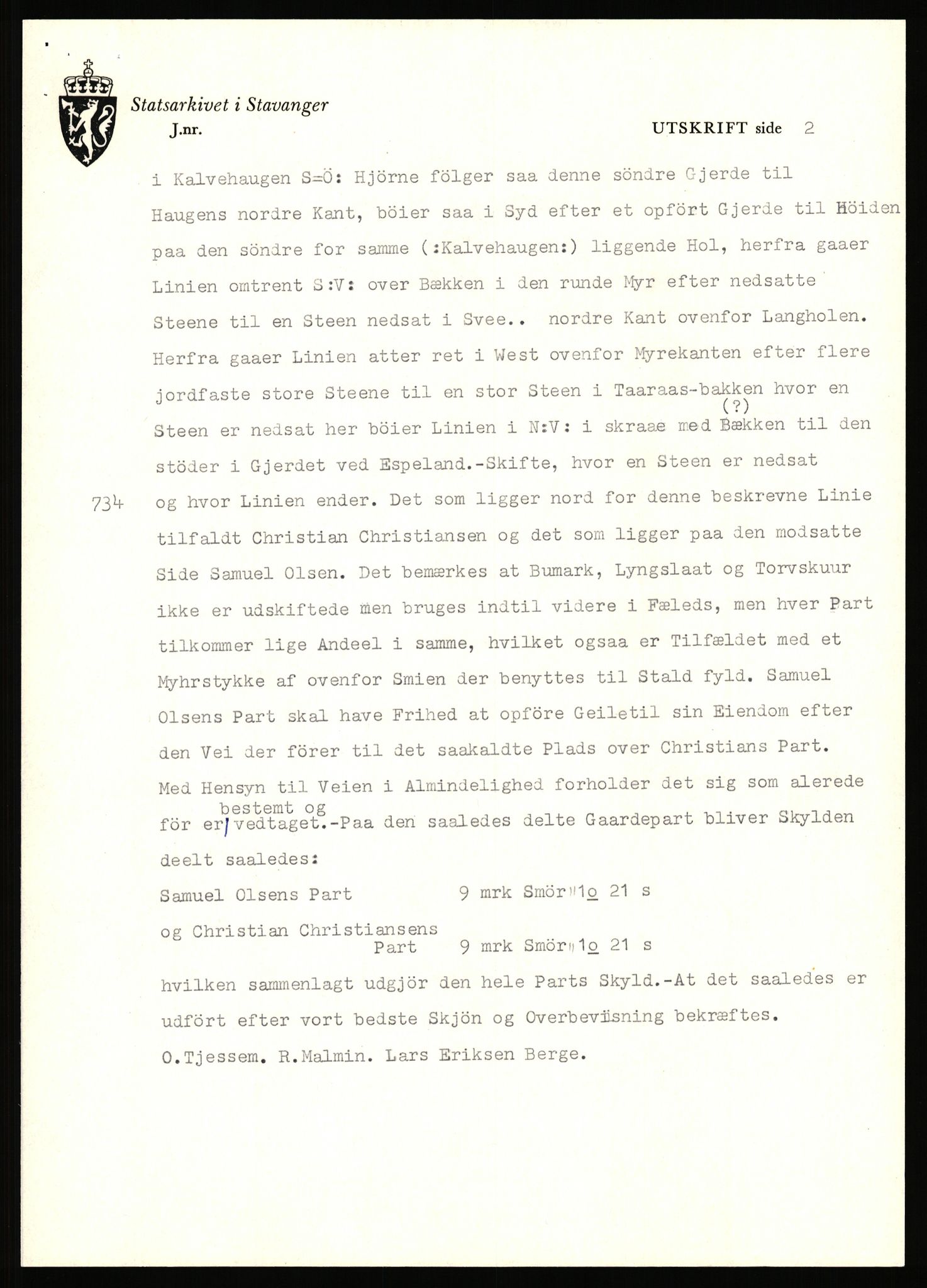 Statsarkivet i Stavanger, SAST/A-101971/03/Y/Yj/L0087: Avskrifter sortert etter gårdsnavn: Tjemsland nordre - Todhammer, 1750-1930, p. 130