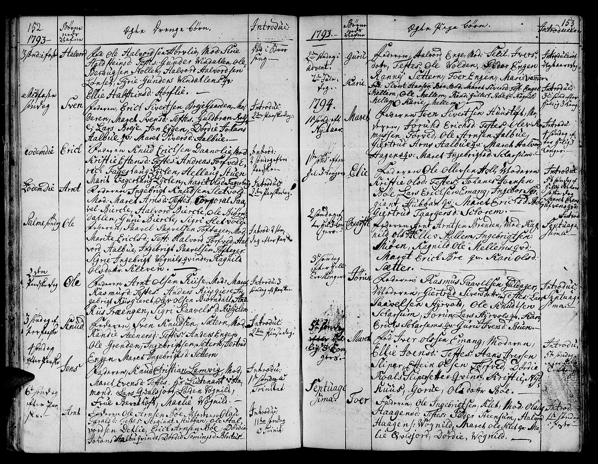 Ministerialprotokoller, klokkerbøker og fødselsregistre - Sør-Trøndelag, SAT/A-1456/678/L0893: Parish register (official) no. 678A03, 1792-1805, p. 152-153