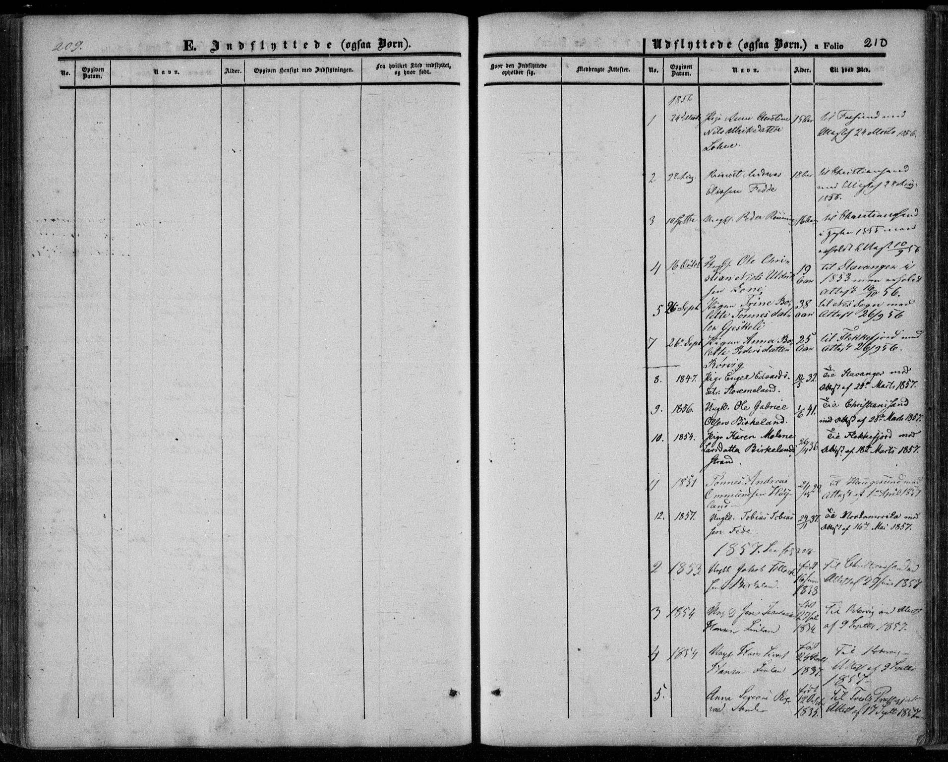 Kvinesdal sokneprestkontor, AV/SAK-1111-0026/F/Fa/Faa/L0002: Parish register (official) no. A 2, 1850-1876, p. 210