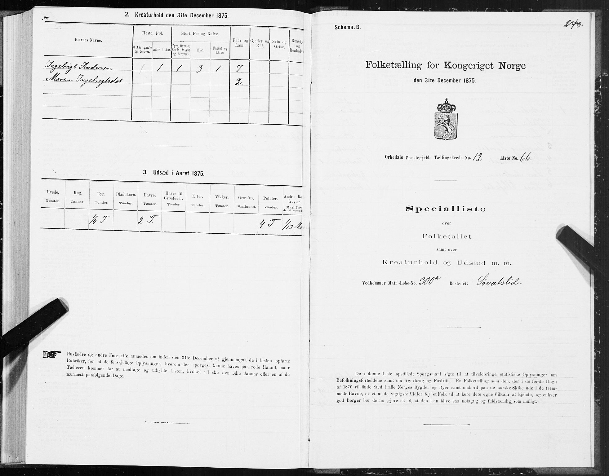 SAT, 1875 census for 1638P Orkdal, 1875, p. 6240