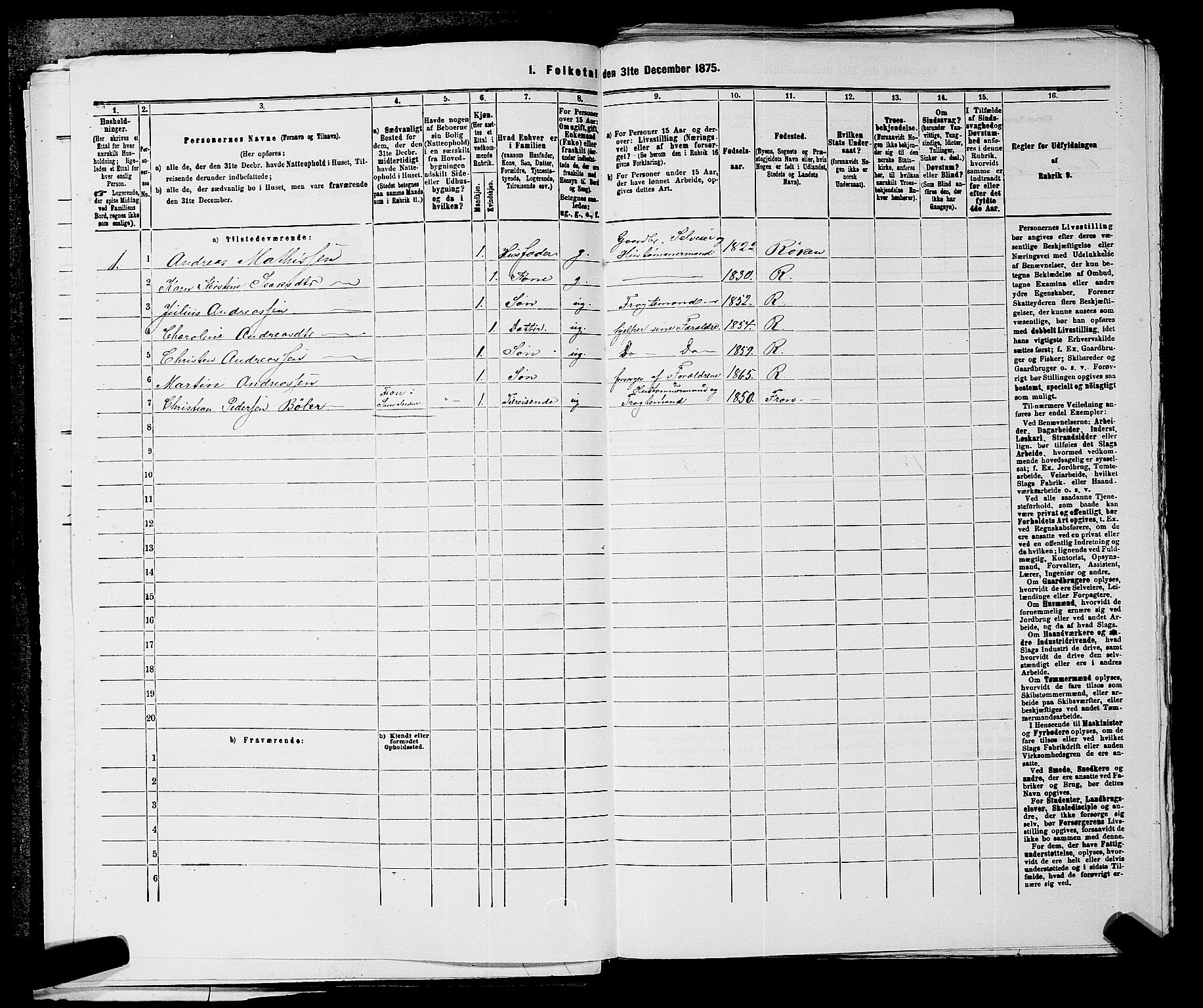 SAKO, 1875 census for 0627P Røyken, 1875, p. 229