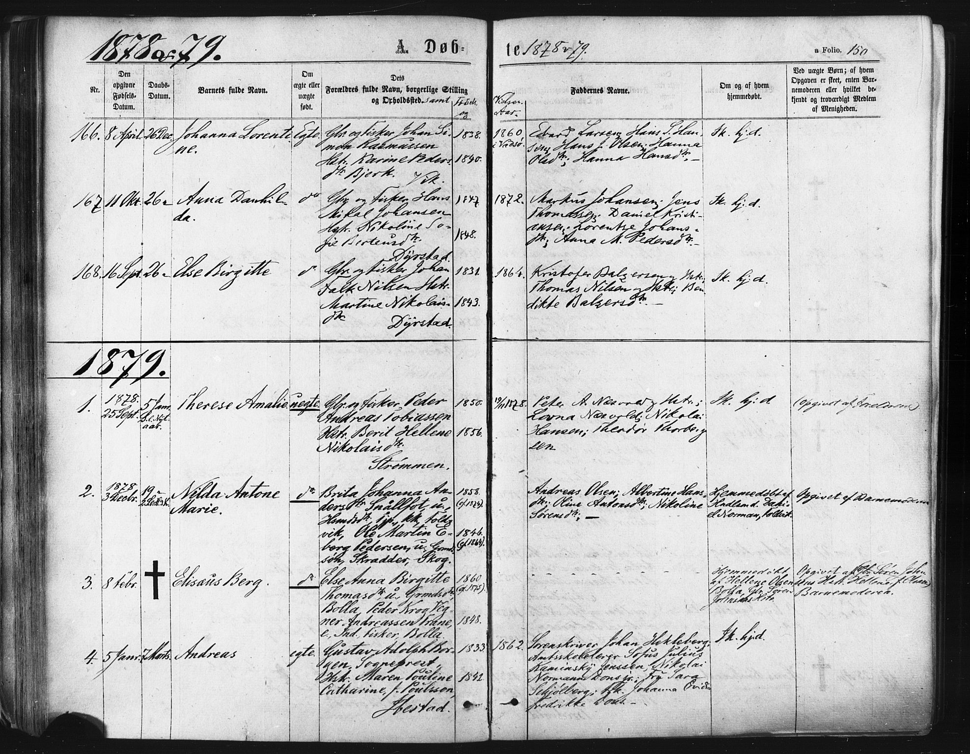 Ibestad sokneprestembete, SATØ/S-0077/H/Ha/Haa/L0010kirke: Parish register (official) no. 10, 1869-1879, p. 150