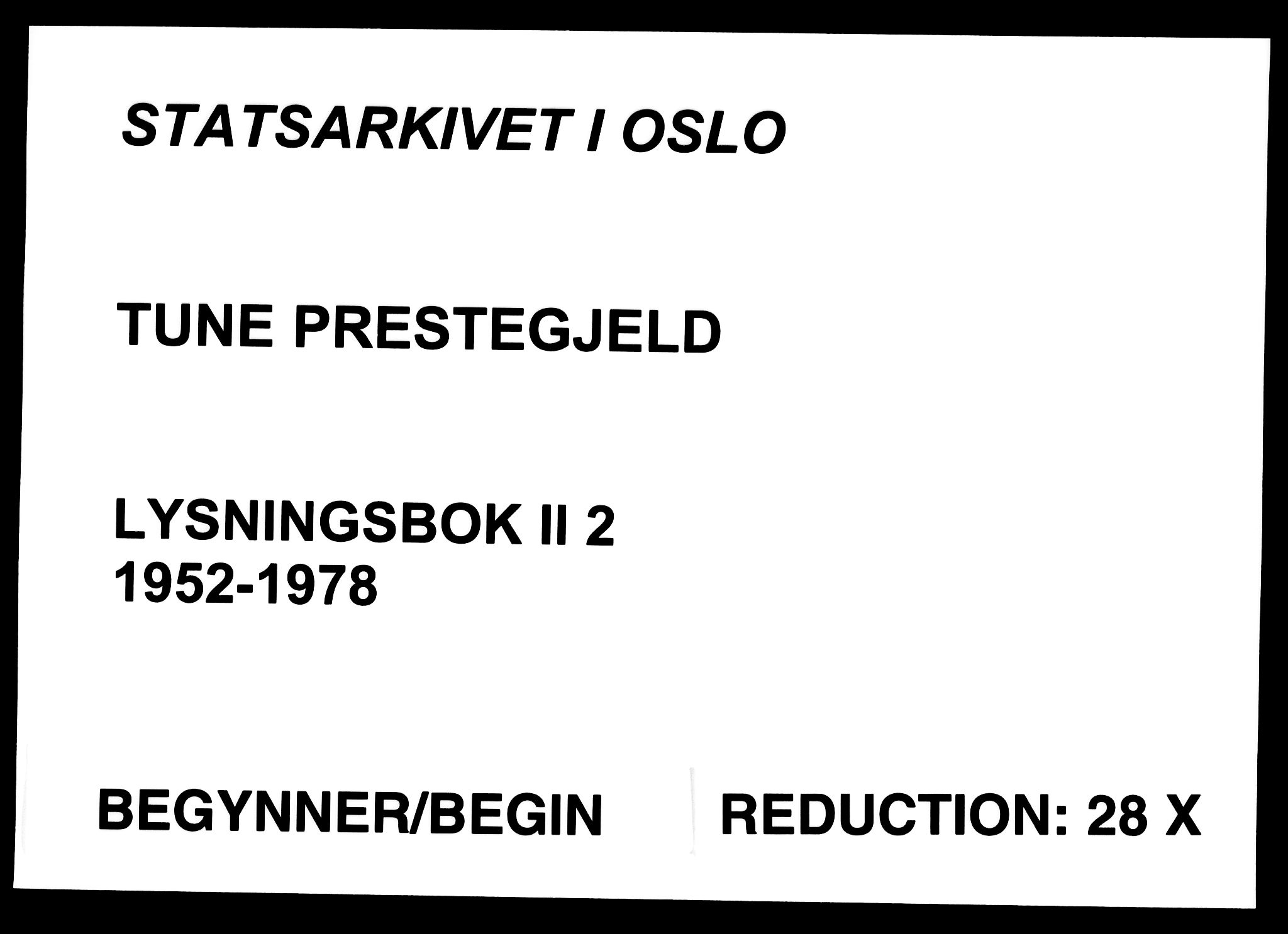 Tune prestekontor Kirkebøker, AV/SAO-A-2007/H/Hb/L0002: Banns register no. II 2, 1952-1978