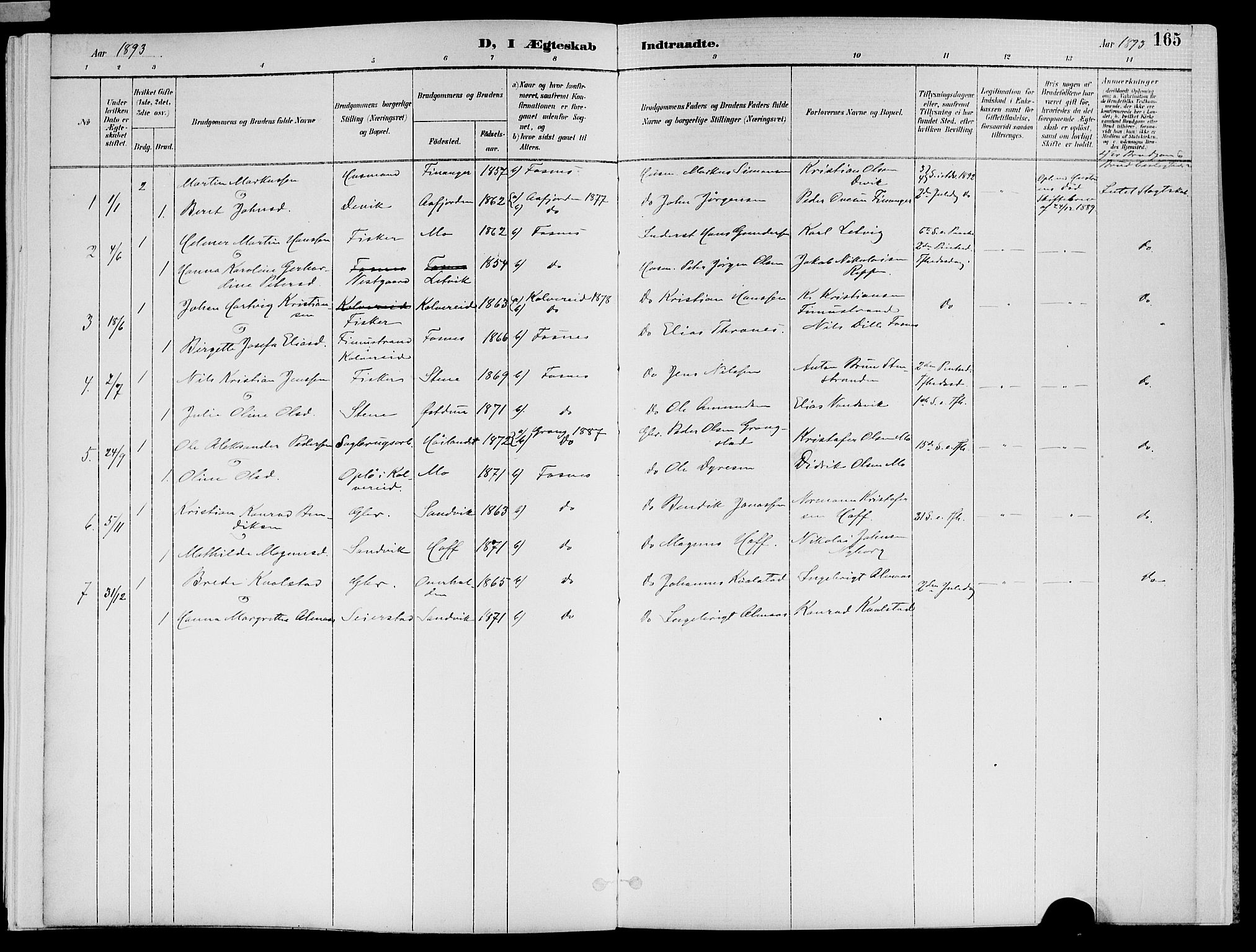 Ministerialprotokoller, klokkerbøker og fødselsregistre - Nord-Trøndelag, SAT/A-1458/773/L0617: Parish register (official) no. 773A08, 1887-1910, p. 165