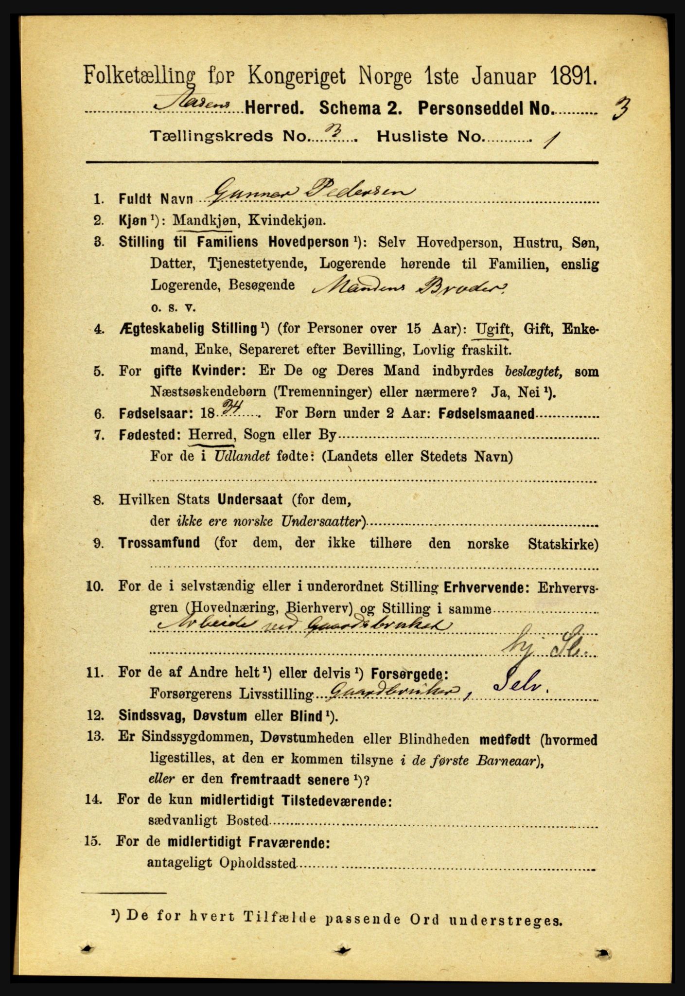 RA, 1891 census for 1716 Åsen, 1891, p. 908