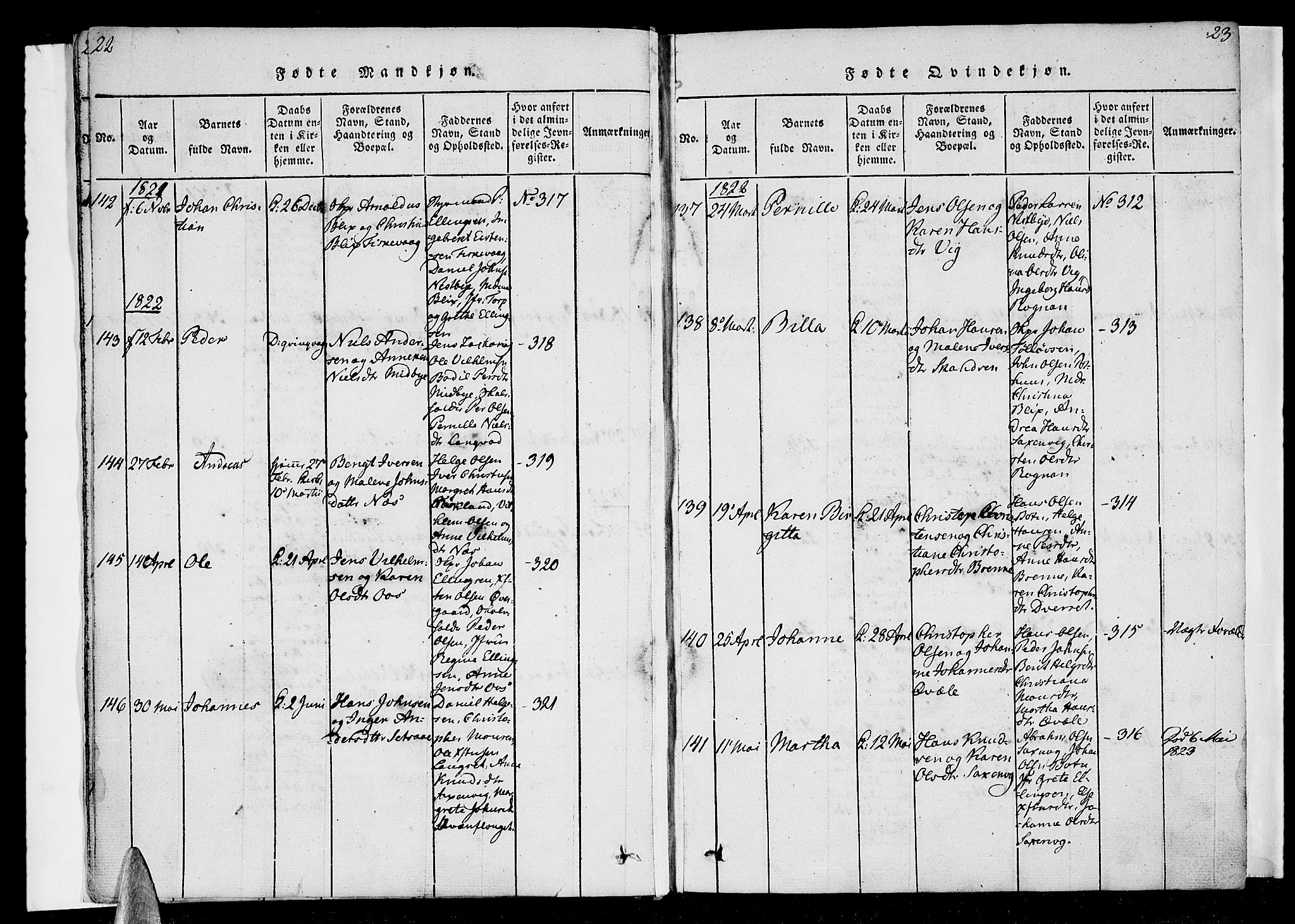 Ministerialprotokoller, klokkerbøker og fødselsregistre - Nordland, SAT/A-1459/847/L0665: Parish register (official) no. 847A05, 1818-1841, p. 22-23