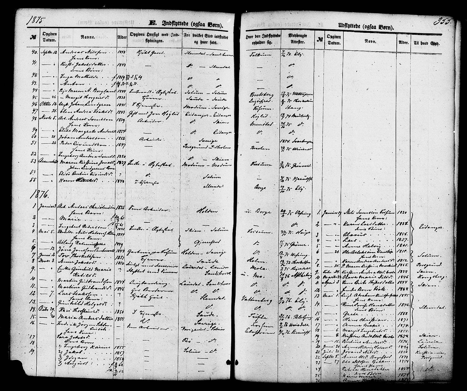 Gjerpen kirkebøker, SAKO/A-265/F/Fa/L0009: Parish register (official) no. I 9, 1872-1885, p. 355